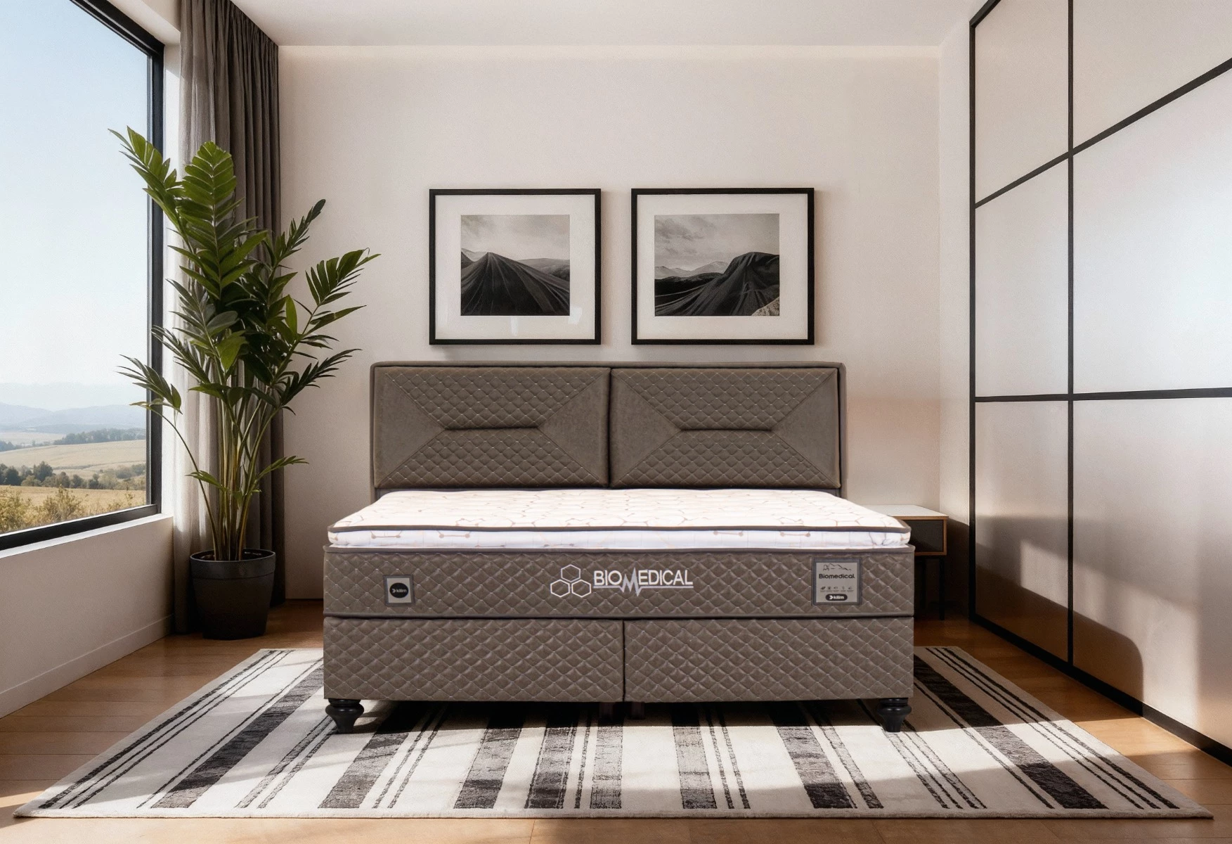 Bio medical boxspring krevet 186x209x113,5 cm smeđi