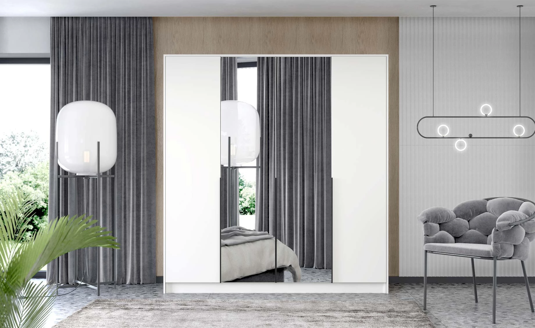 Moda otklopni ormar 203x60x215 cm bela