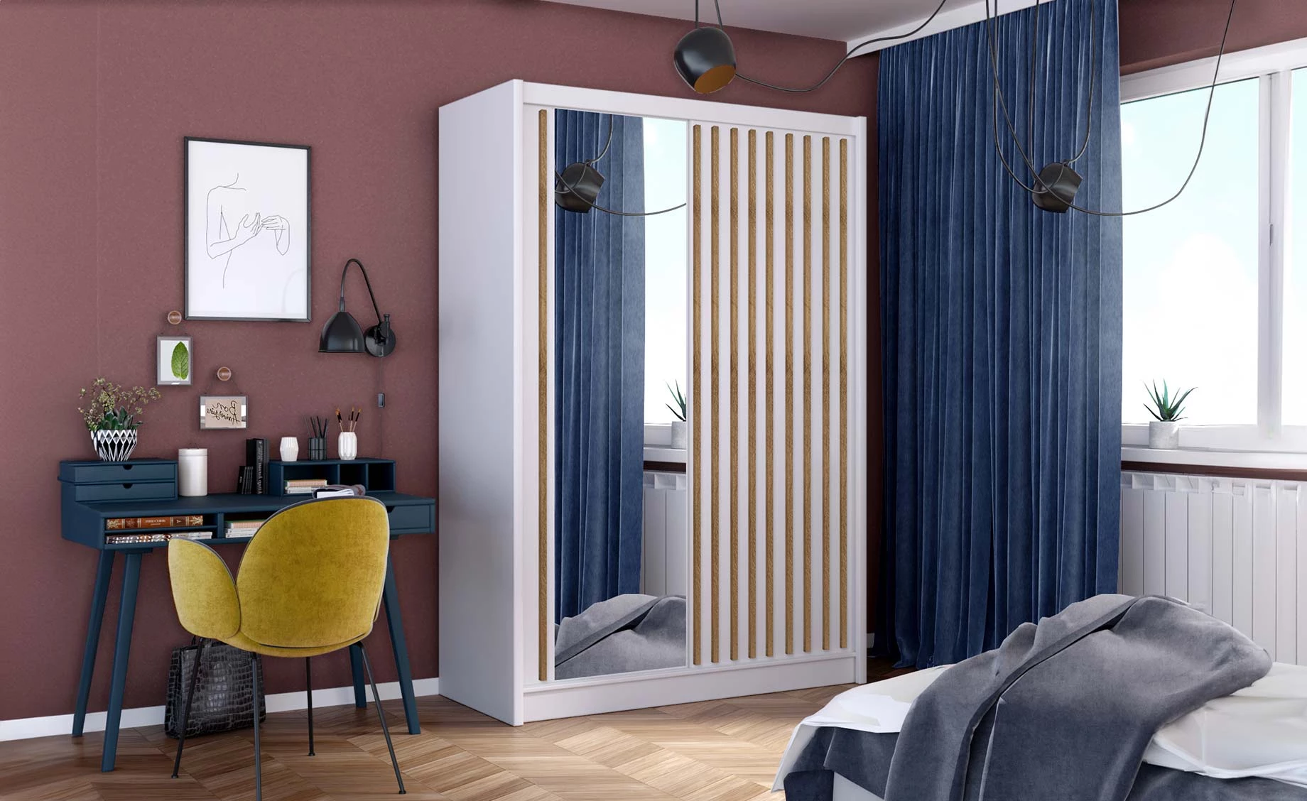 Ladder klizni ormar 150x61x215 cm bela