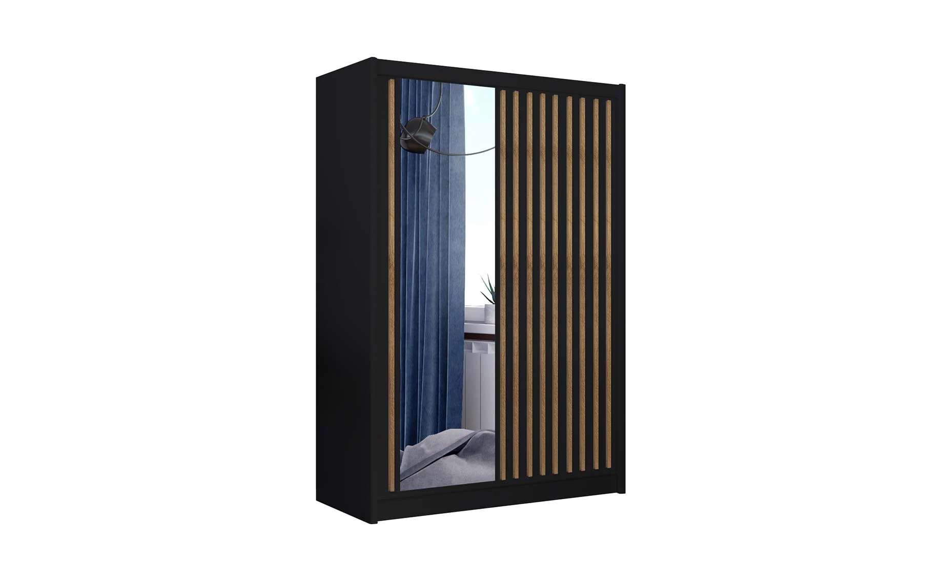 Ladder klizni ormar 150x61x215 cm crna
