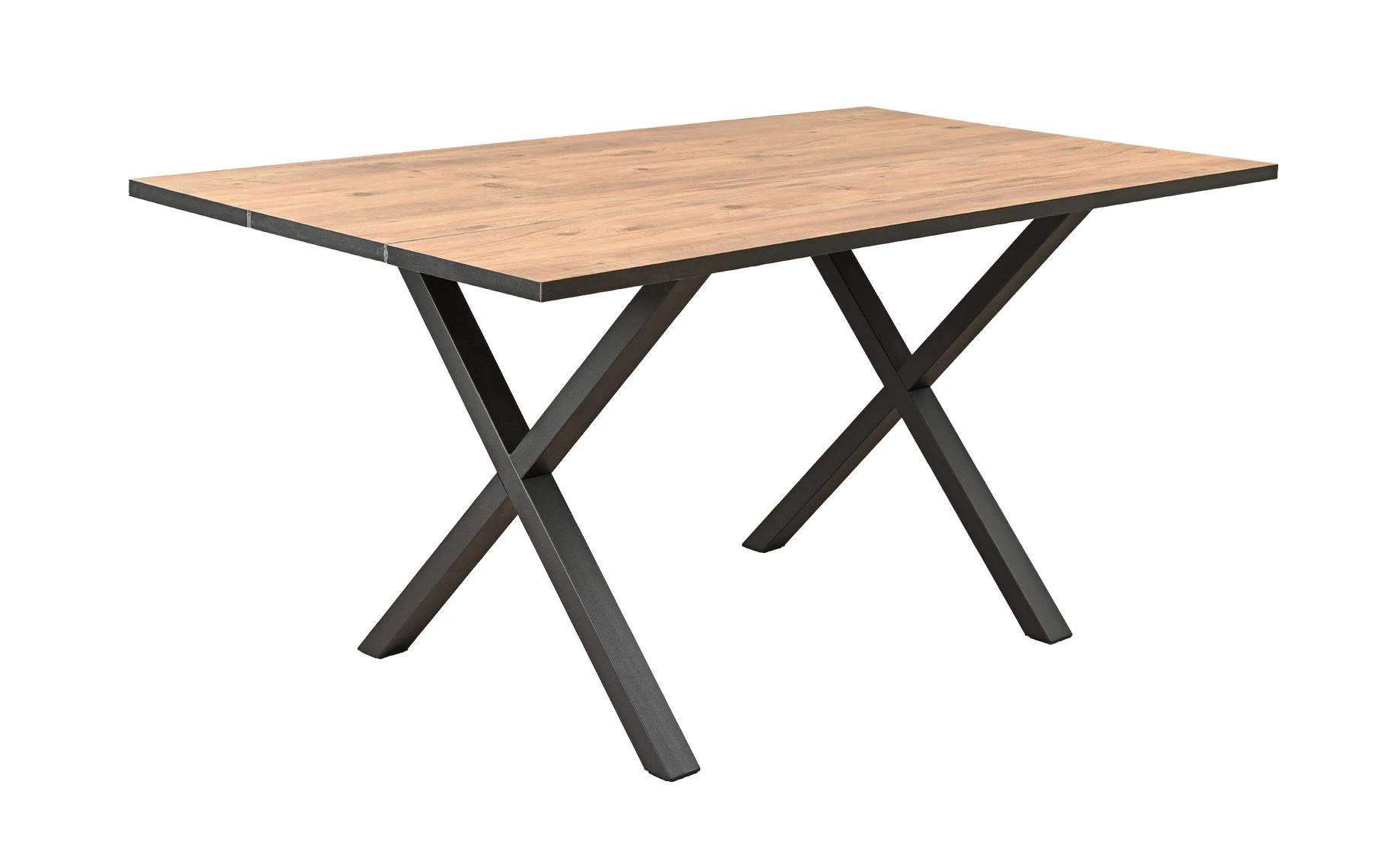 Basel sto 160x90x75 cm hrast/crna