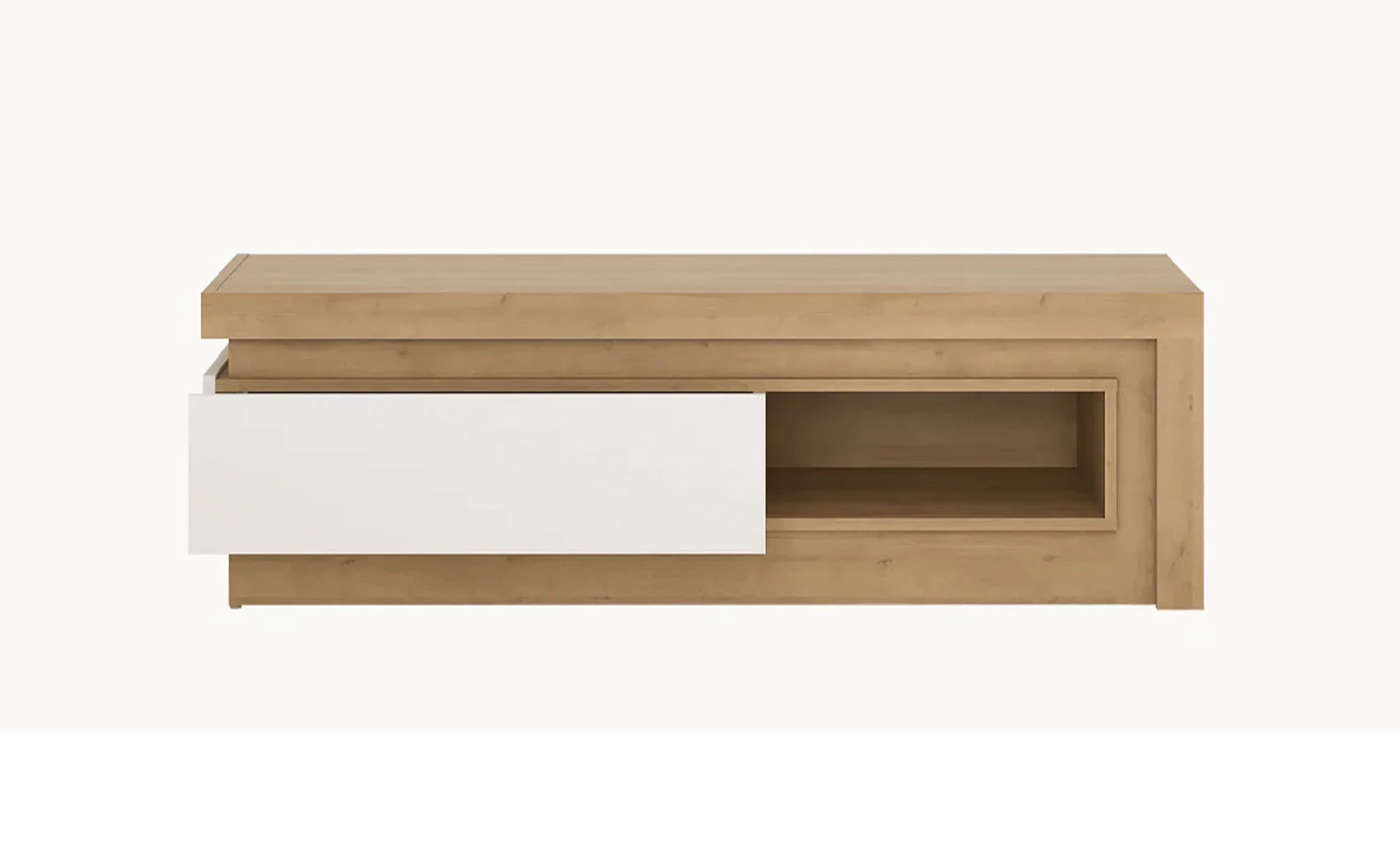 Lyon tv komoda 130x42x41,7 cm hrast/bela
