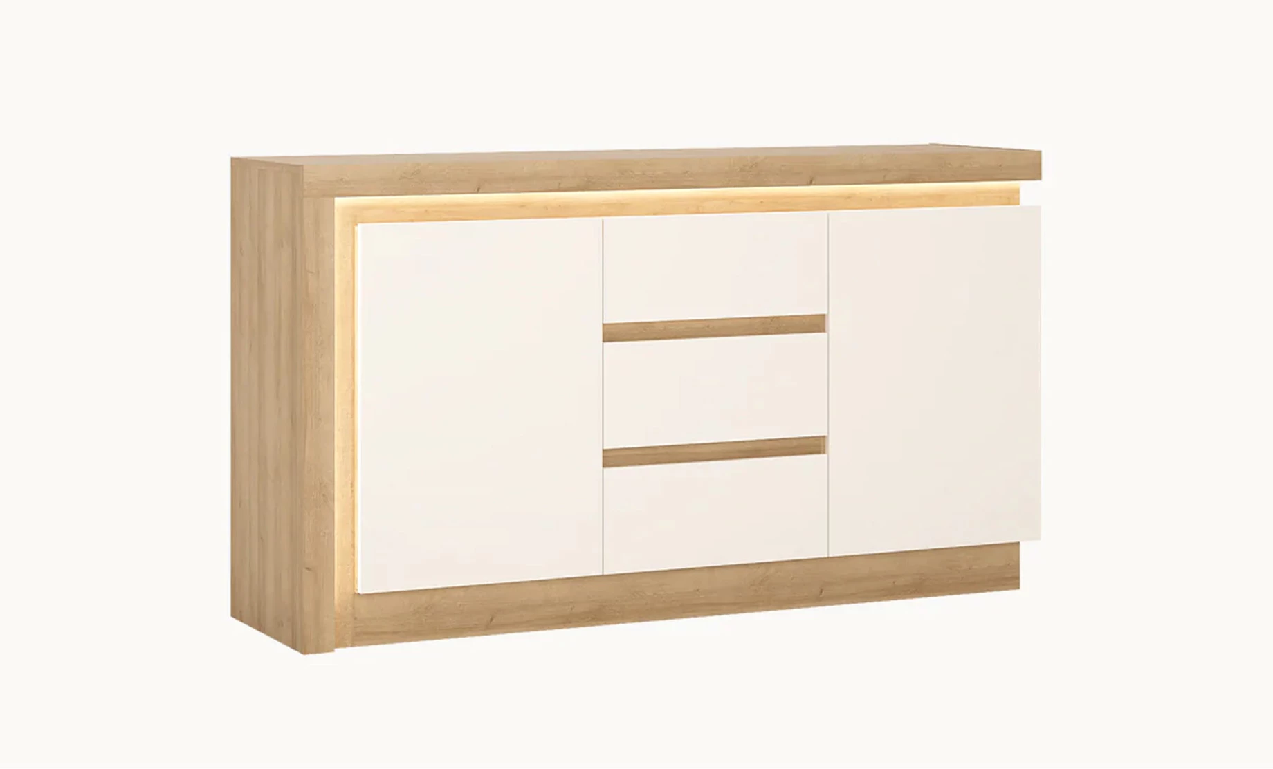 Lyon komoda 157,6x42x89,1 cm hrast/bela