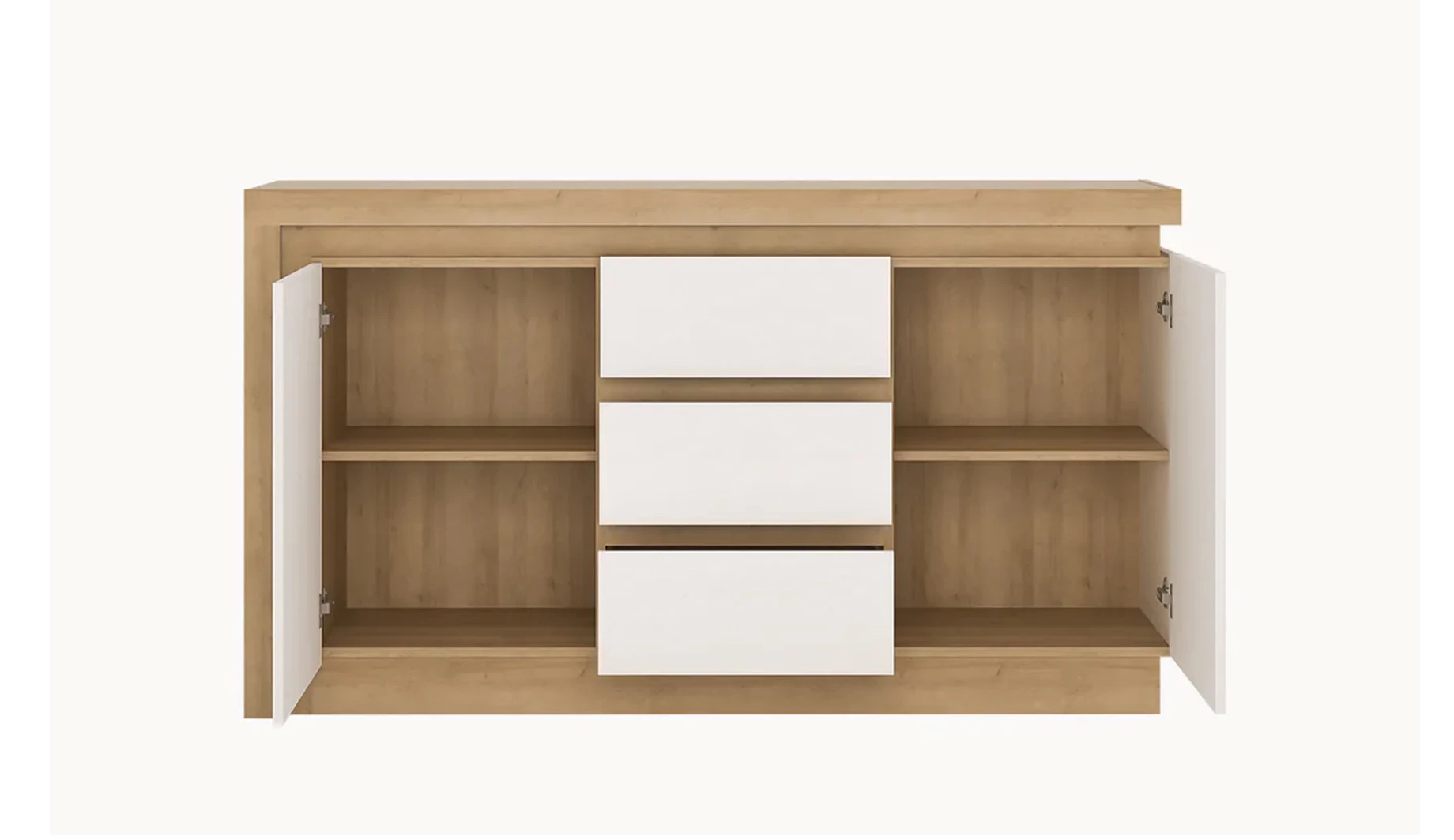 Lyon komoda 157,6x42x89,1 cm hrast/bela