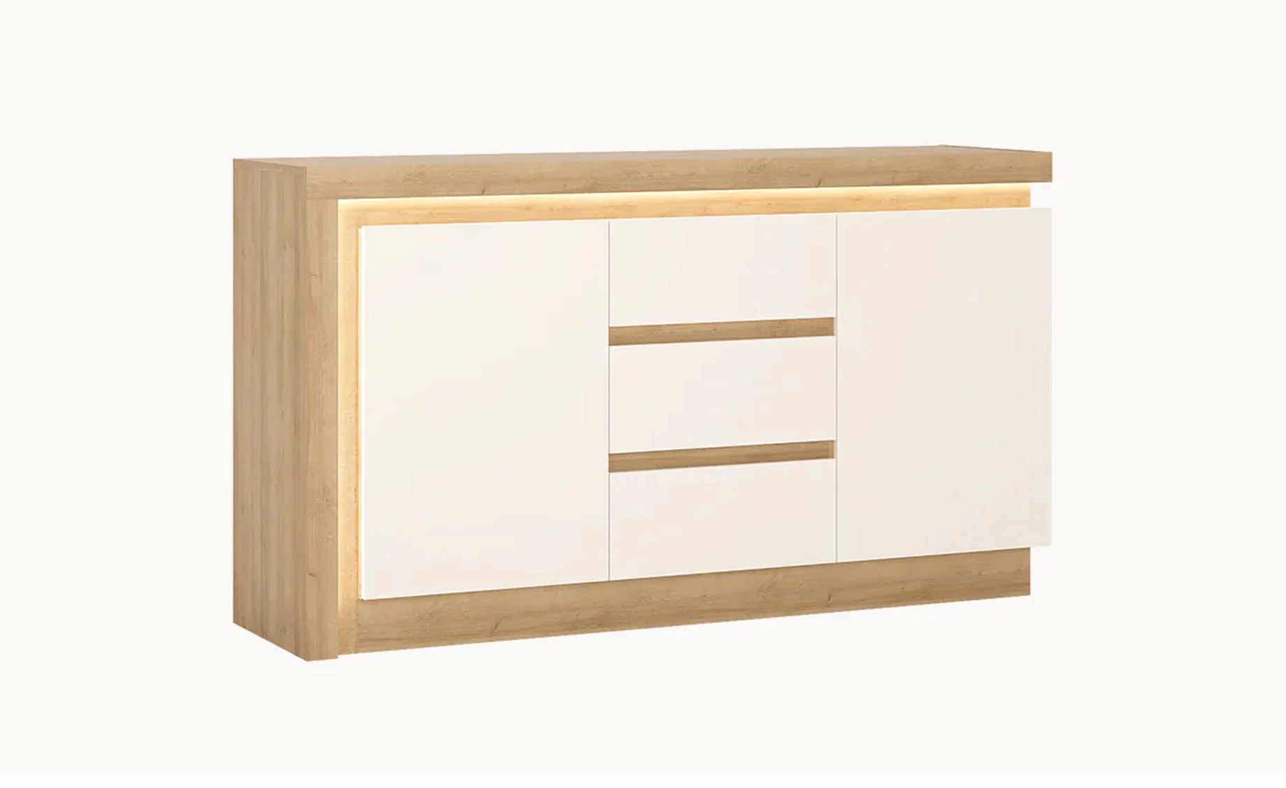 Lyon komoda 157,6x42x89,1 cm hrast/bela