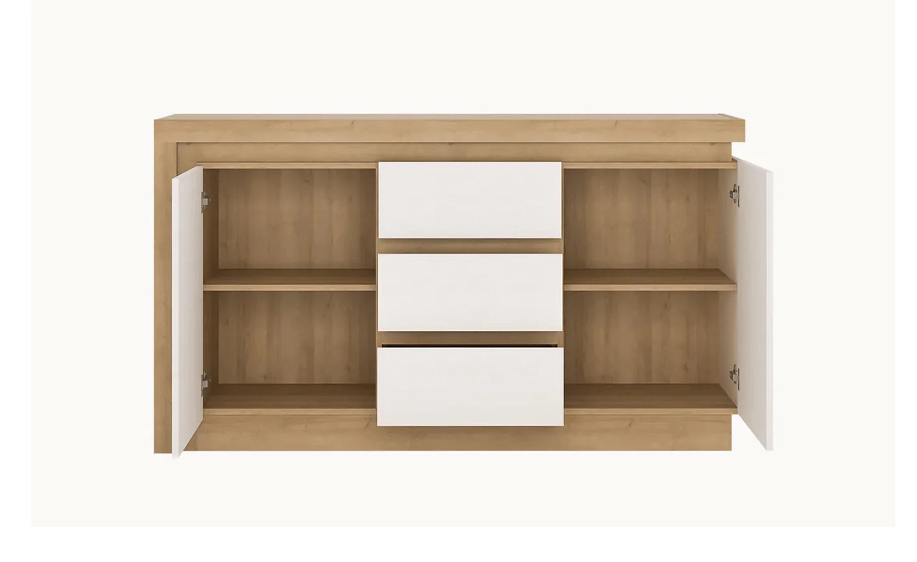 Lyon komoda 157,6x42x89,1 cm hrast/bela