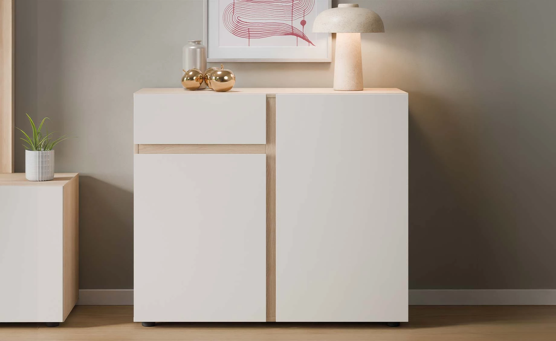 Tavera komoda 100,4x39,6x86 cm dab hrast/kašmir