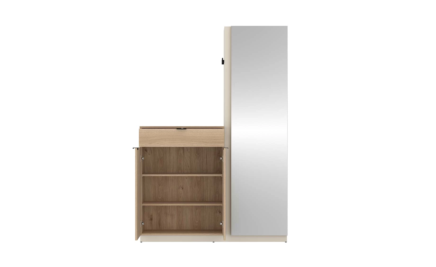 Sanya predsoblje 131x35x192,5 cm natur hrast/bež