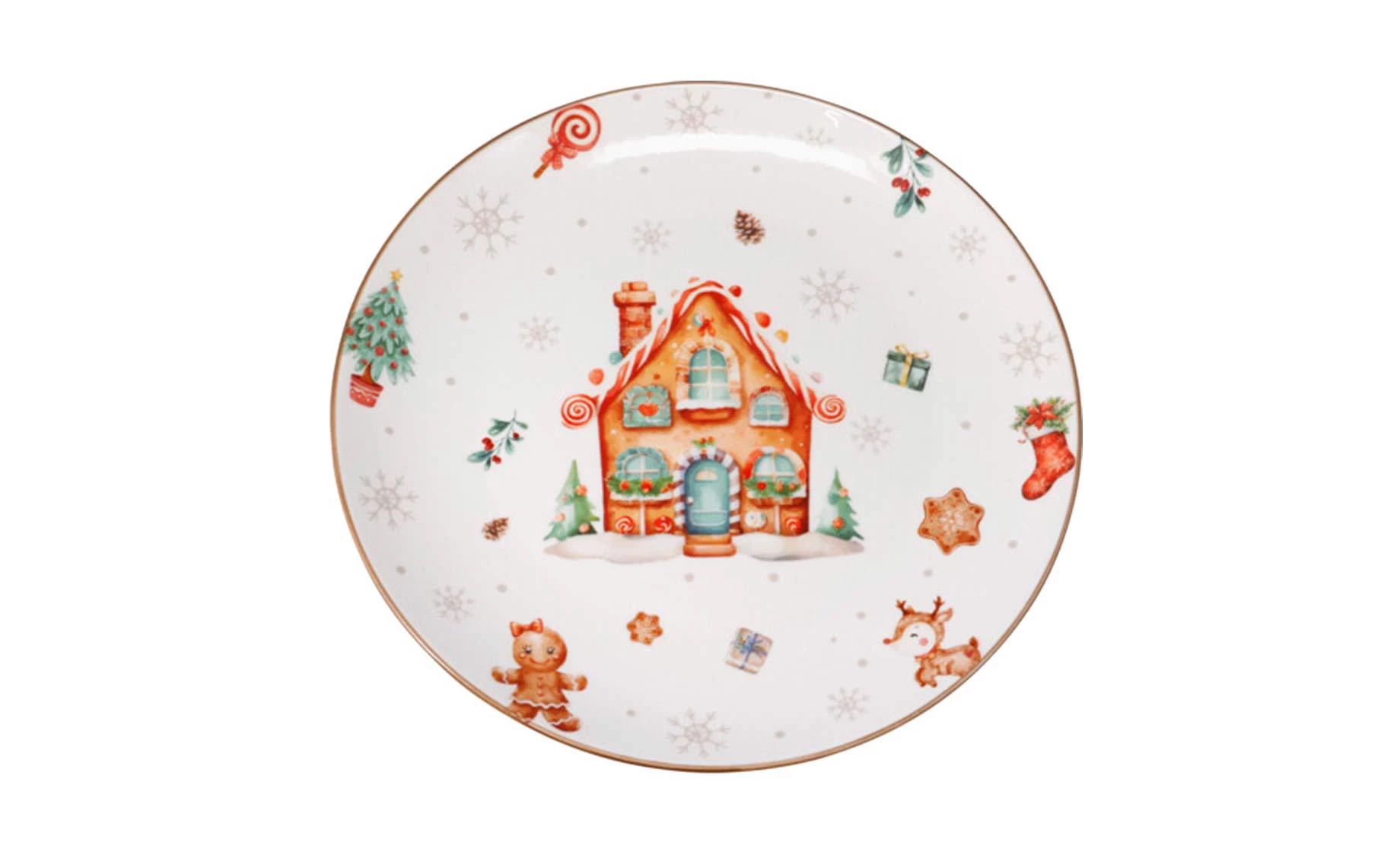 Plitki tanjir Gingerbread House 26,5cm sort2