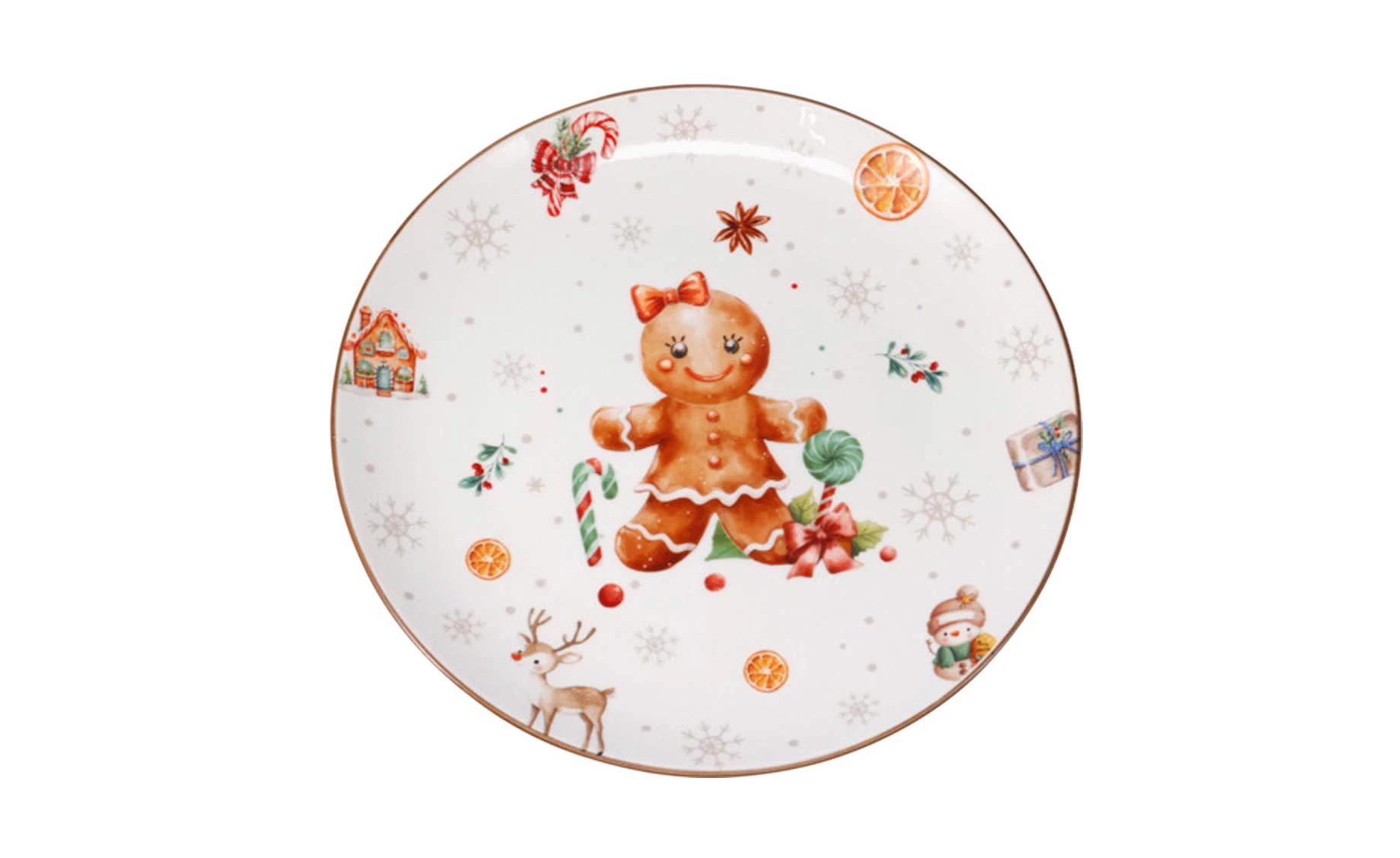 Plitki tanjir Gingerbread House 26,5cm sort2
