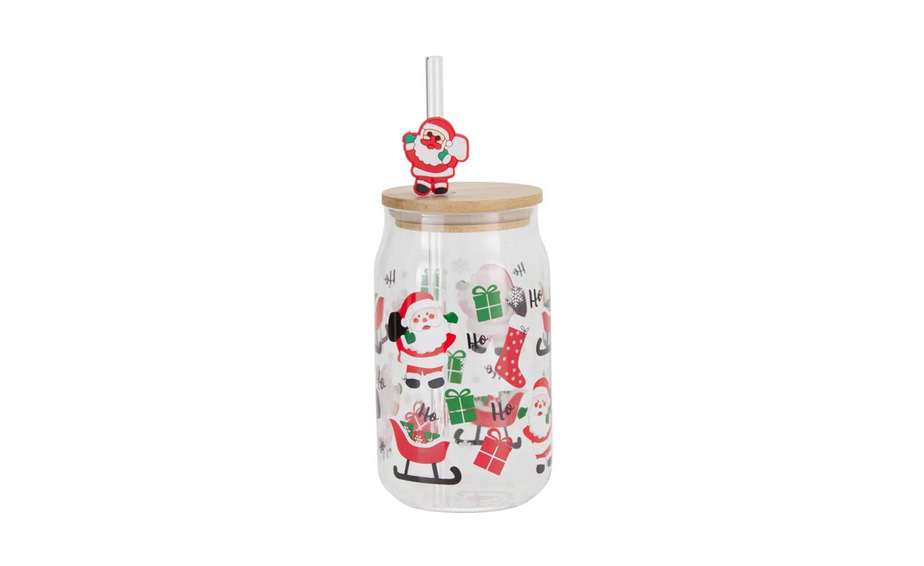 Čaša sa slamkom Winter Jar 500ml sort4