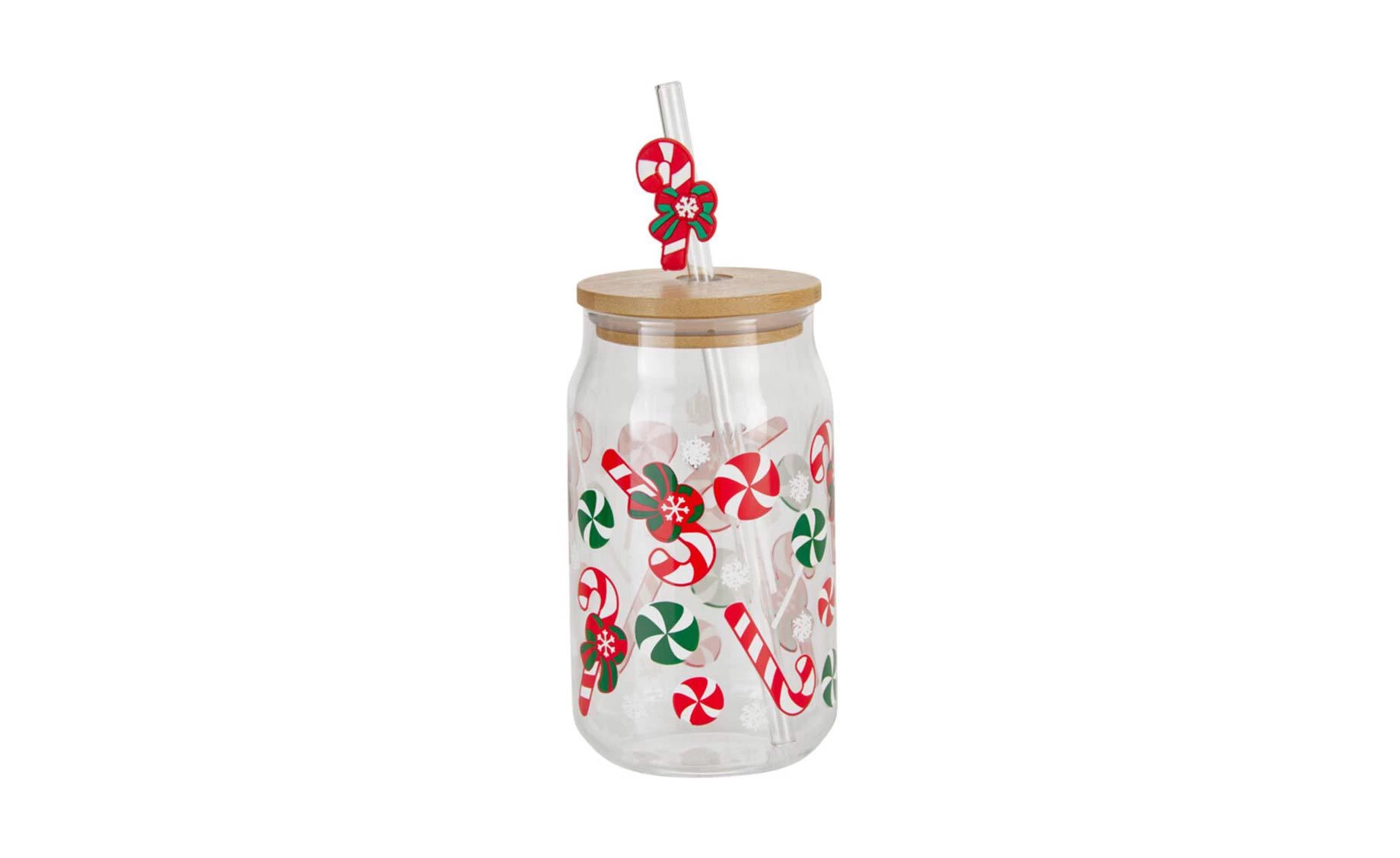 Čaša sa slamkom Winter Jar 500ml sort4