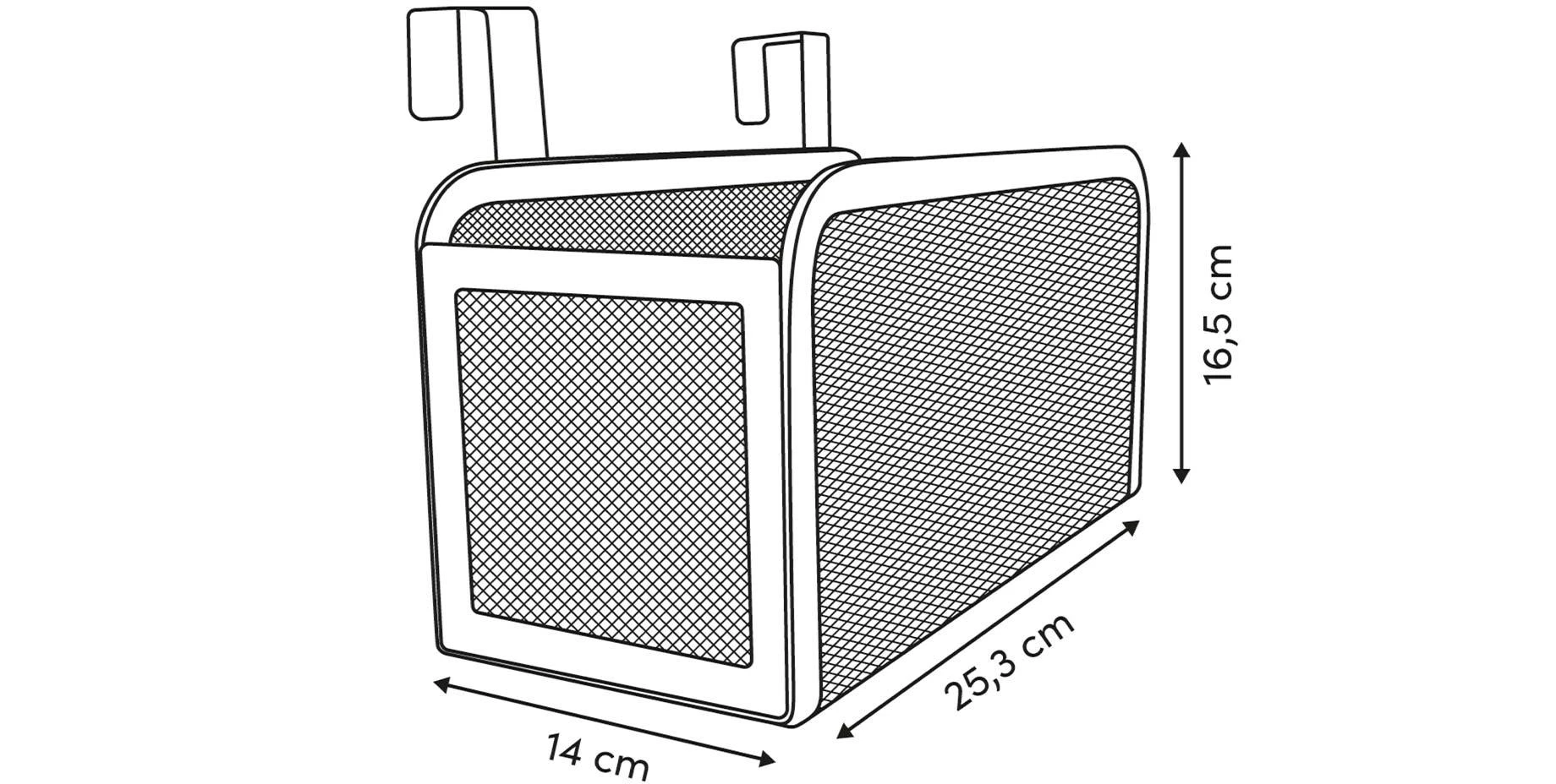 Korpa za odlaganje za vrata Spacy 25,3x14x16,5cm crna