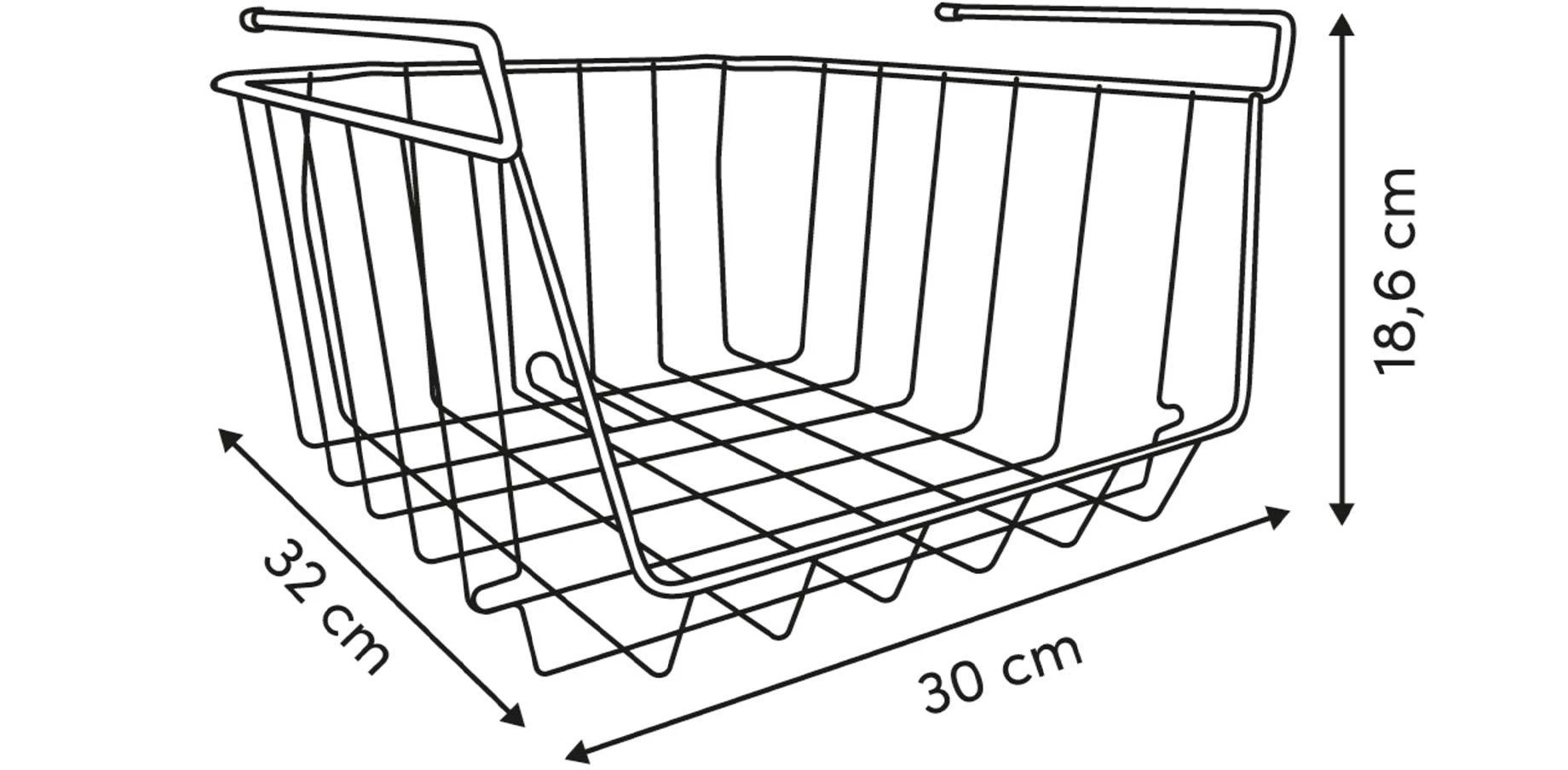 Korpa za odlaganje za ispod police Spacy 30x32x18,6cm crna