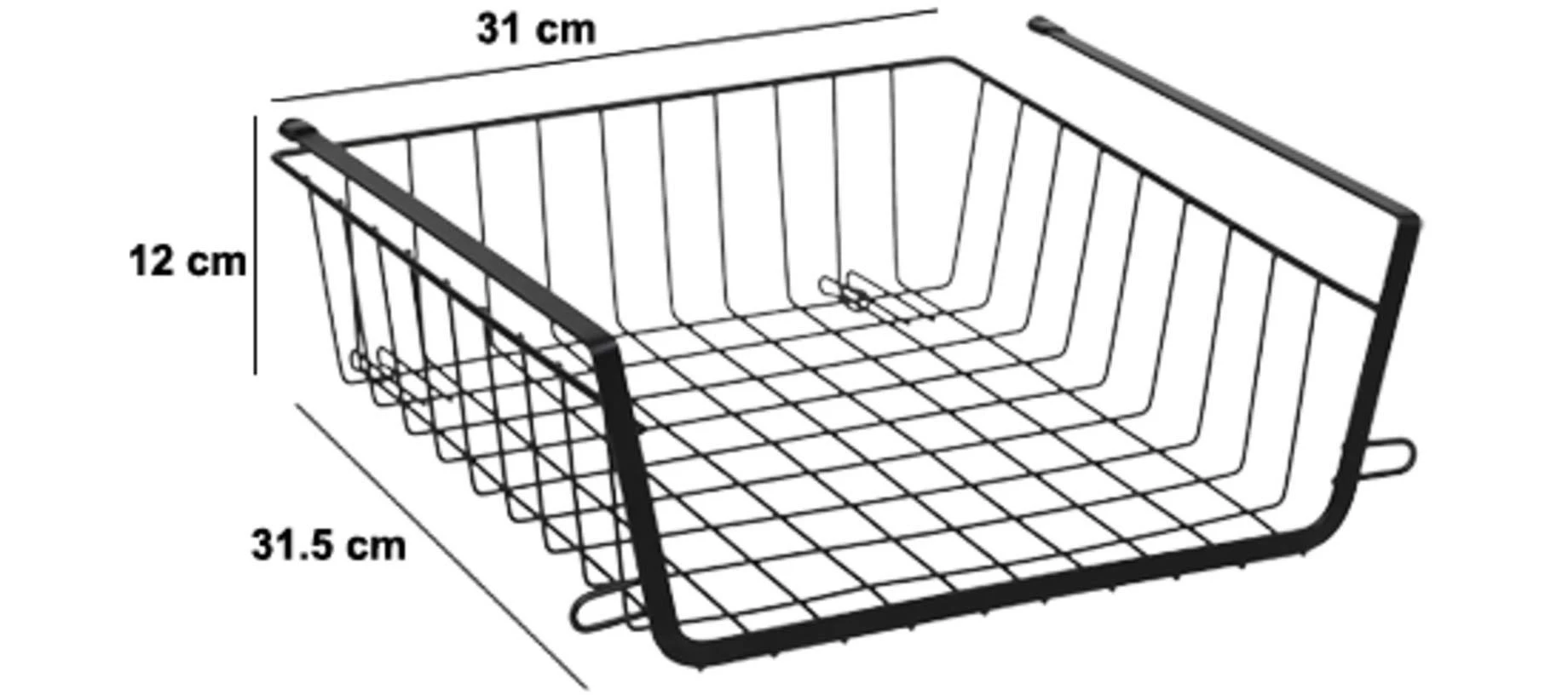 Korpa za odlaganje za ispod police Spacy 31,5x31x12cm crna