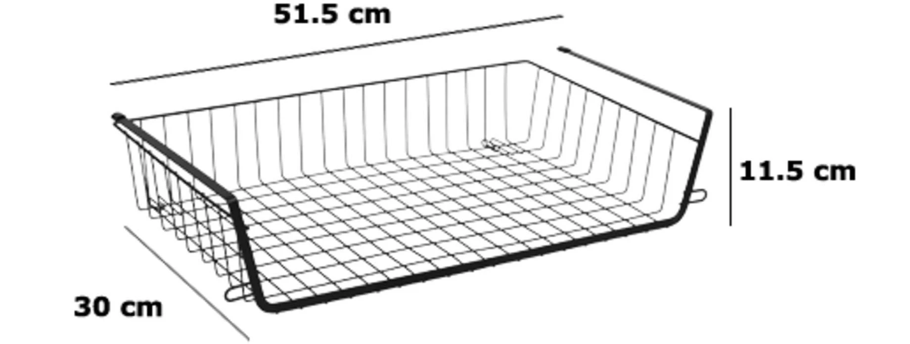 Korpa za odlaganje za ispod police Spacy 51,5x30x11,5cm crna