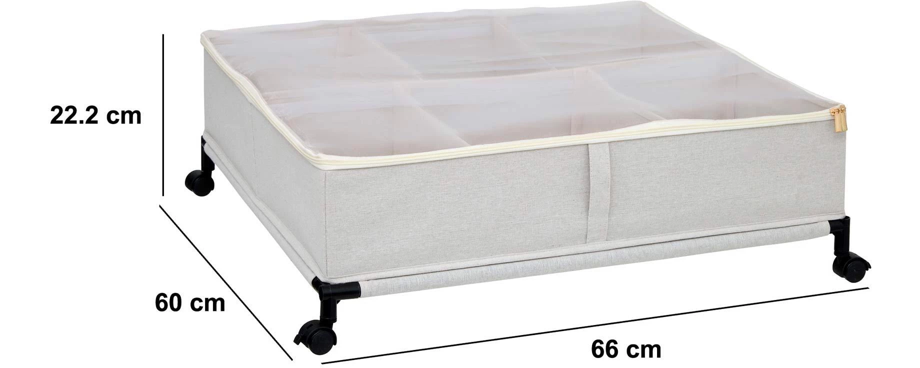 Kutija/navlaka za ispod kreveta na točkiće Vanilla 66x60x22,2cm bež