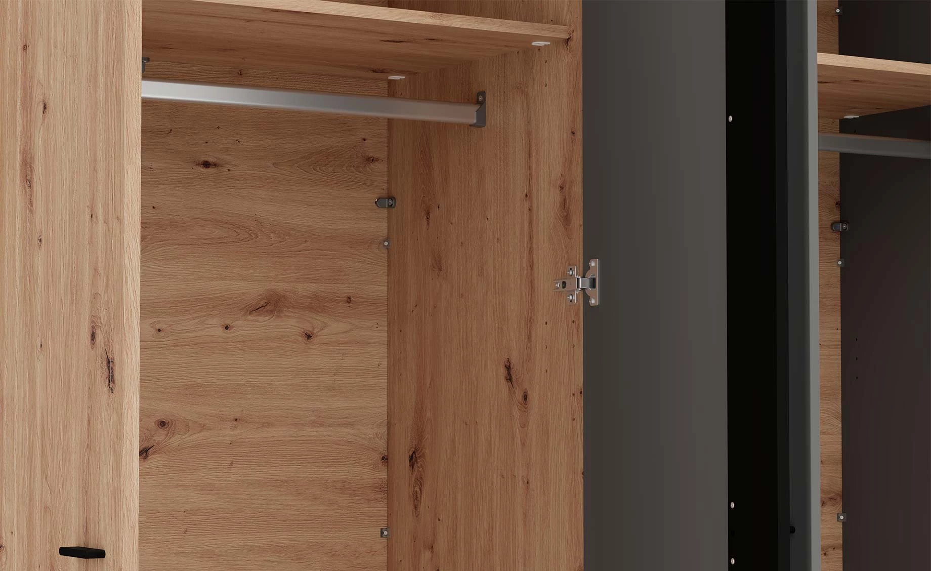 Sinop otklopni ormar 179x56,5x210 cm natur/grafit