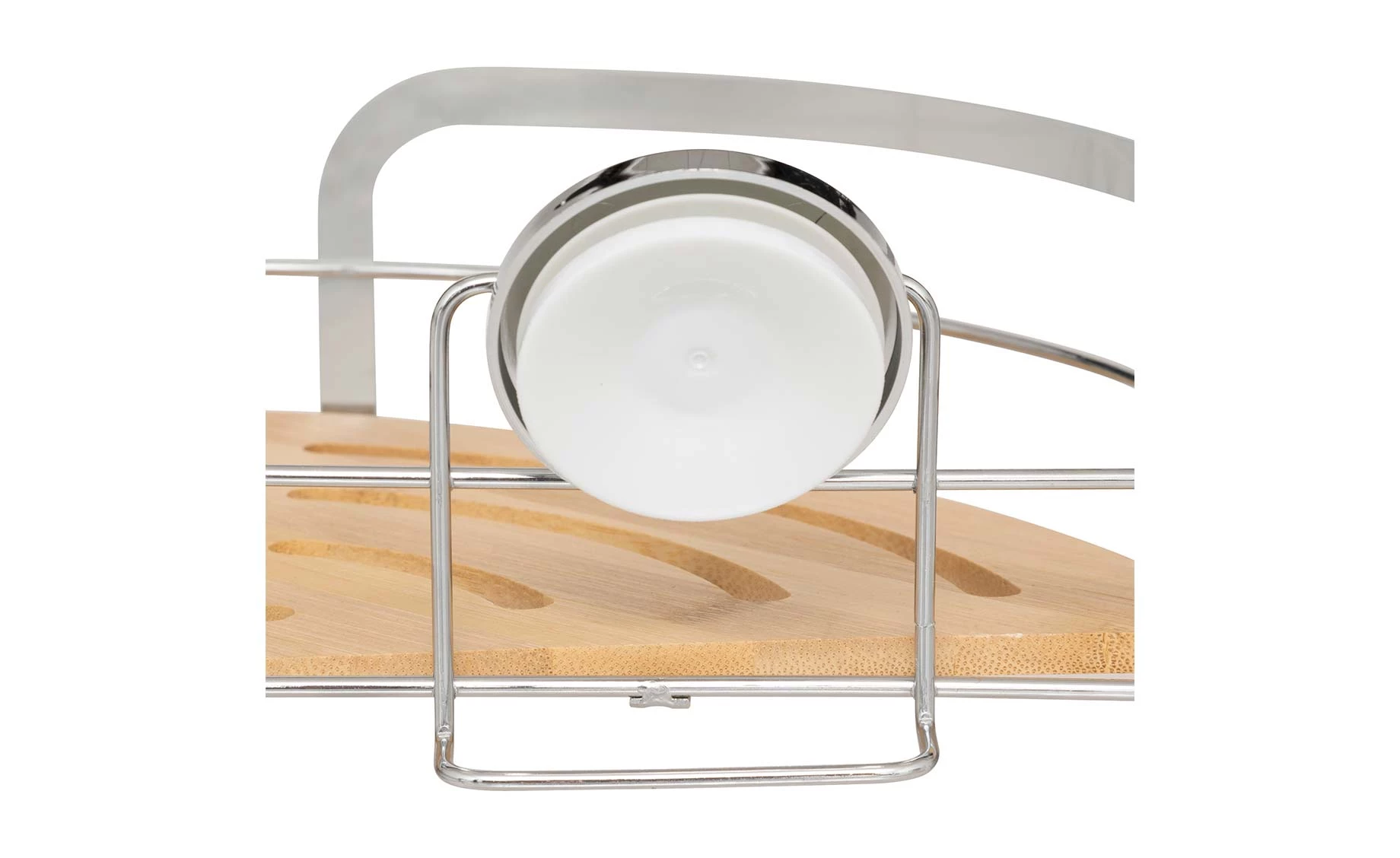 Kupatilska ugaona polica na vakuum Bamboo 27x20x11cm natura