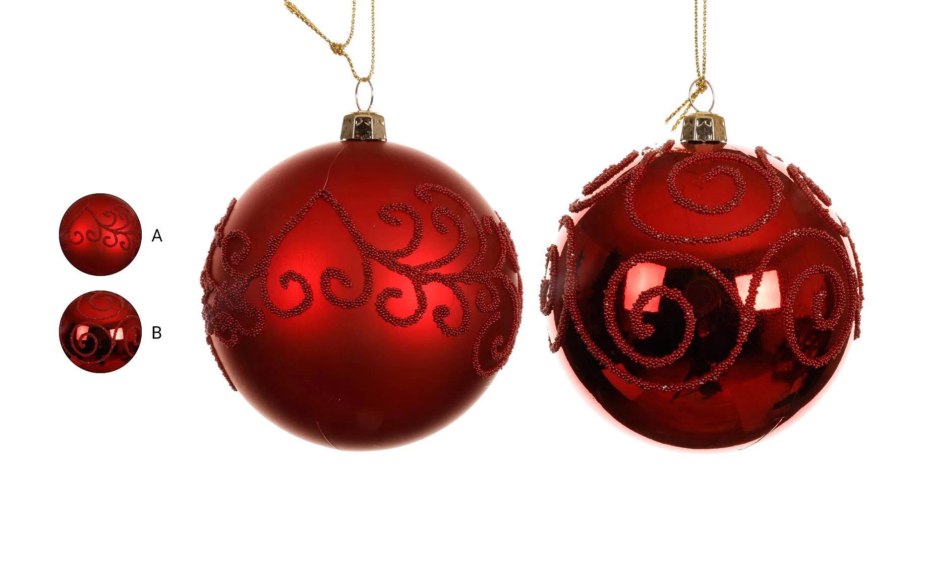 Plastična kugla Swirl red 8cm sort 2