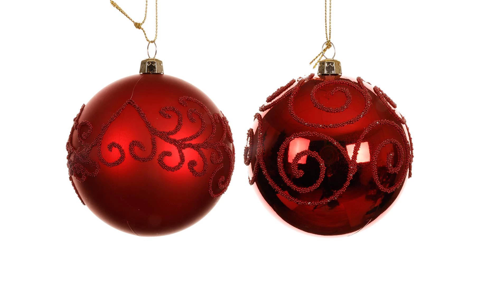 Plastična kugla Swirl red 8cm sort 2