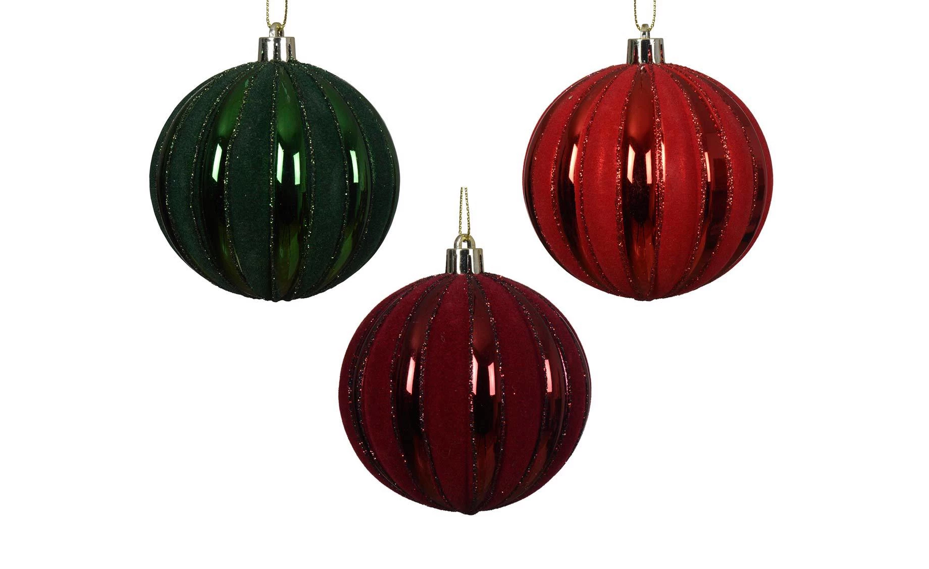 Plastična kugla Velvet stripes 8cm sort 3