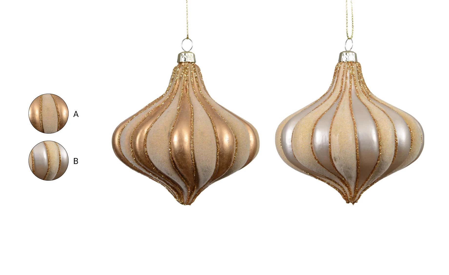 Plastična kugla Onion gold stripes 10cm sort 2