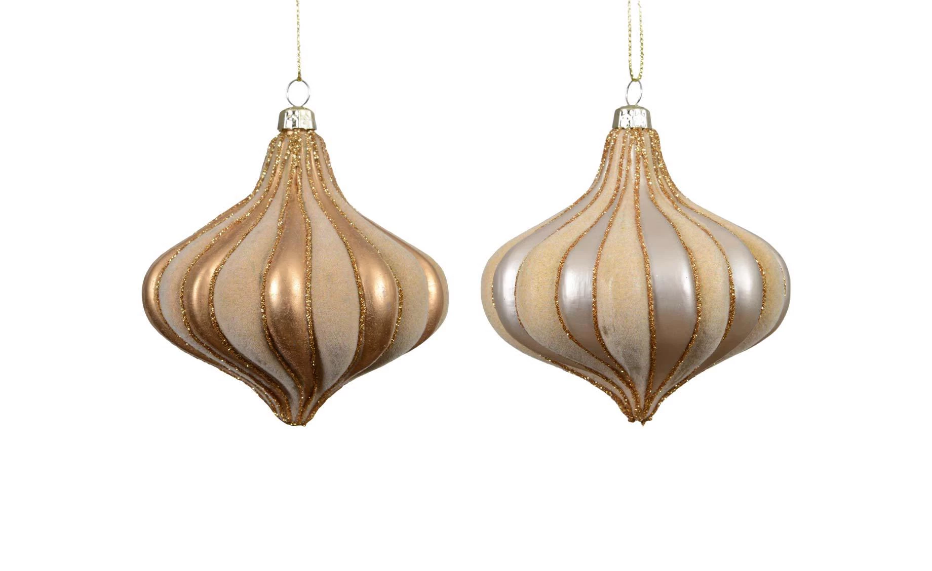 Plastična kugla Onion gold stripes 10cm sort 2