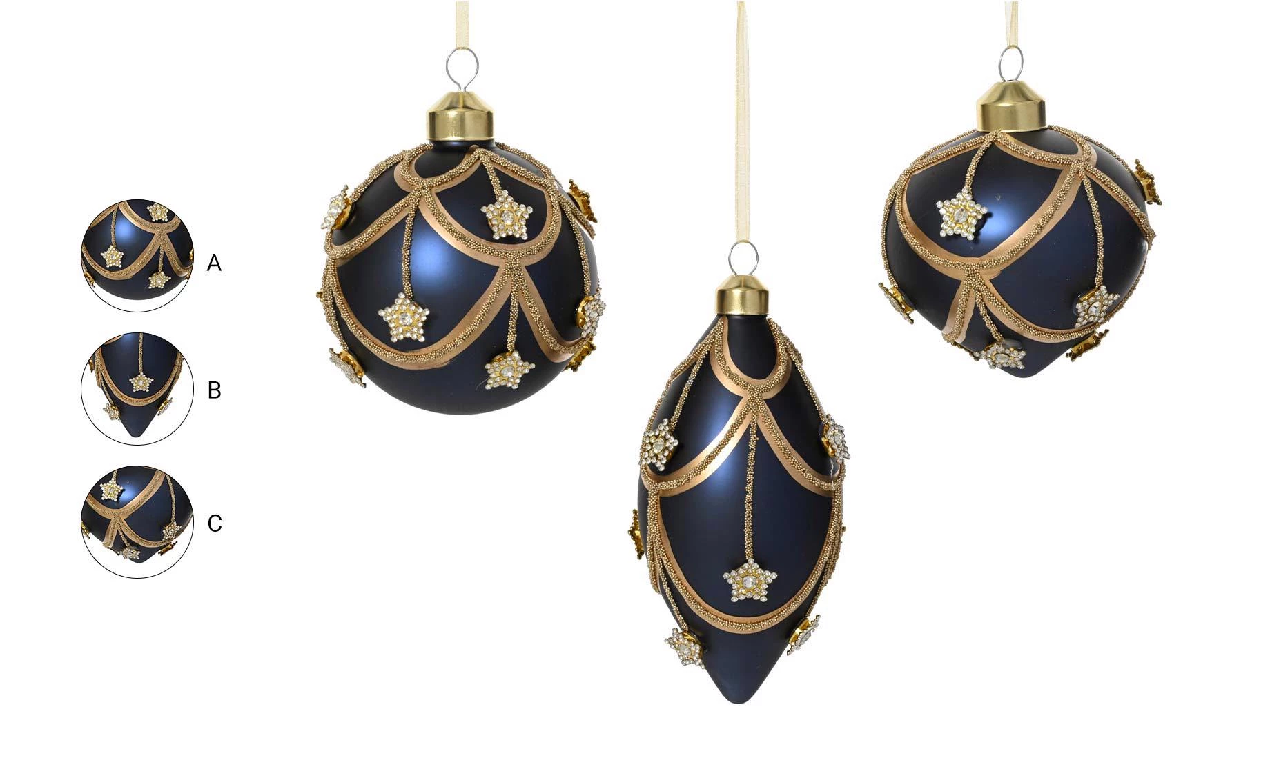 Staklena kugla 8cm night blue sort 3