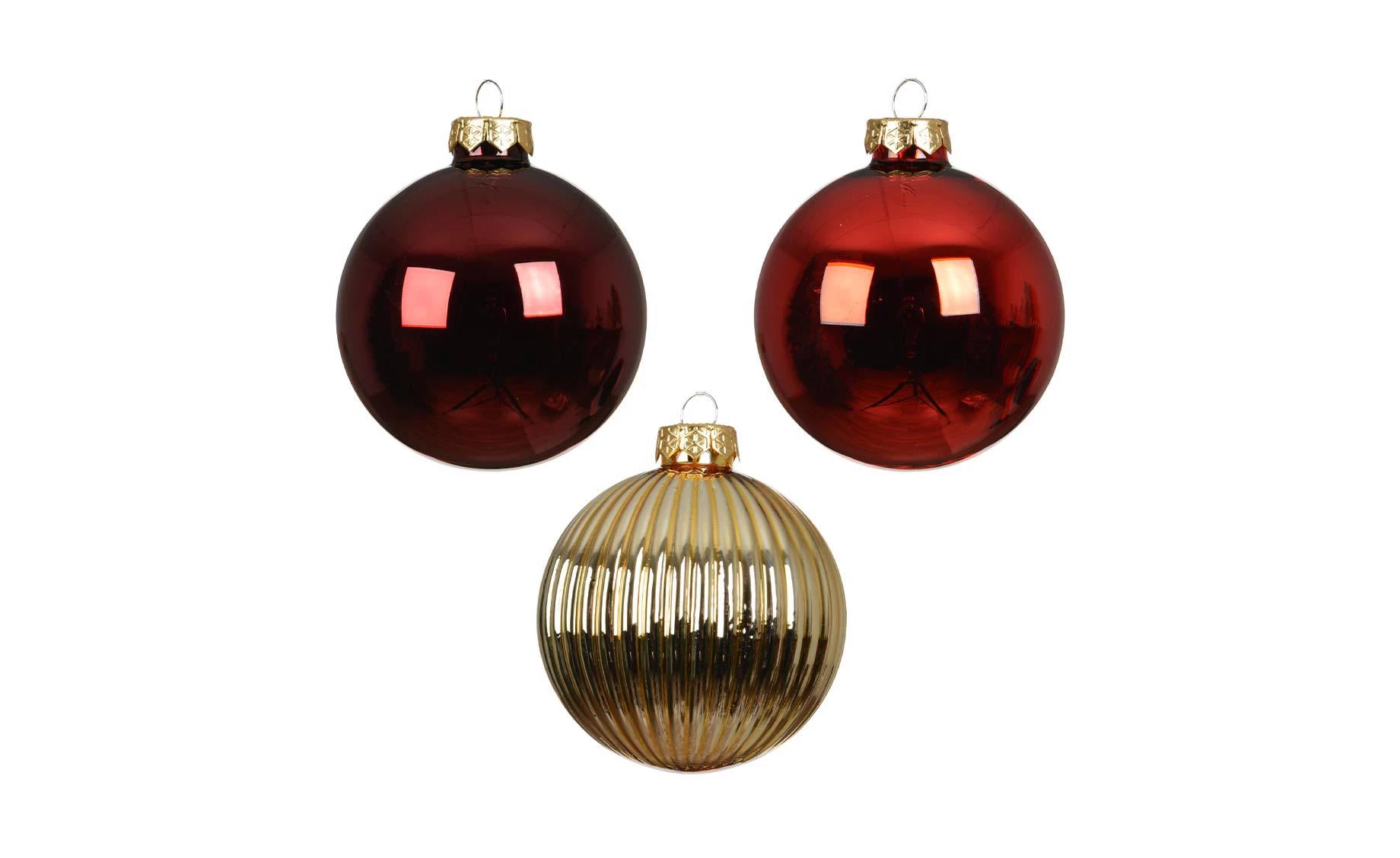Set staklenih kugli 16/1 red/gold 8cm