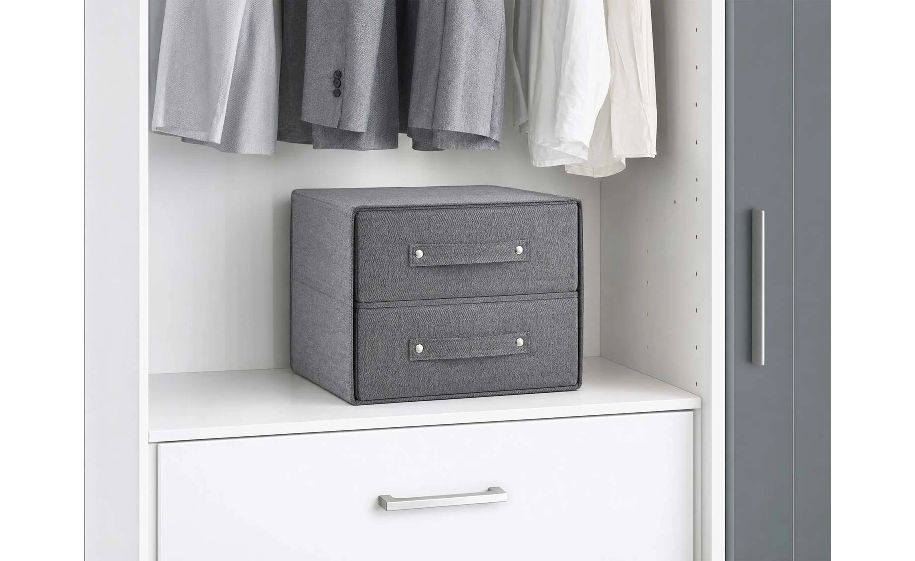 Kutija organizator sa 2 fioke Peyton 30x30x25cm siva