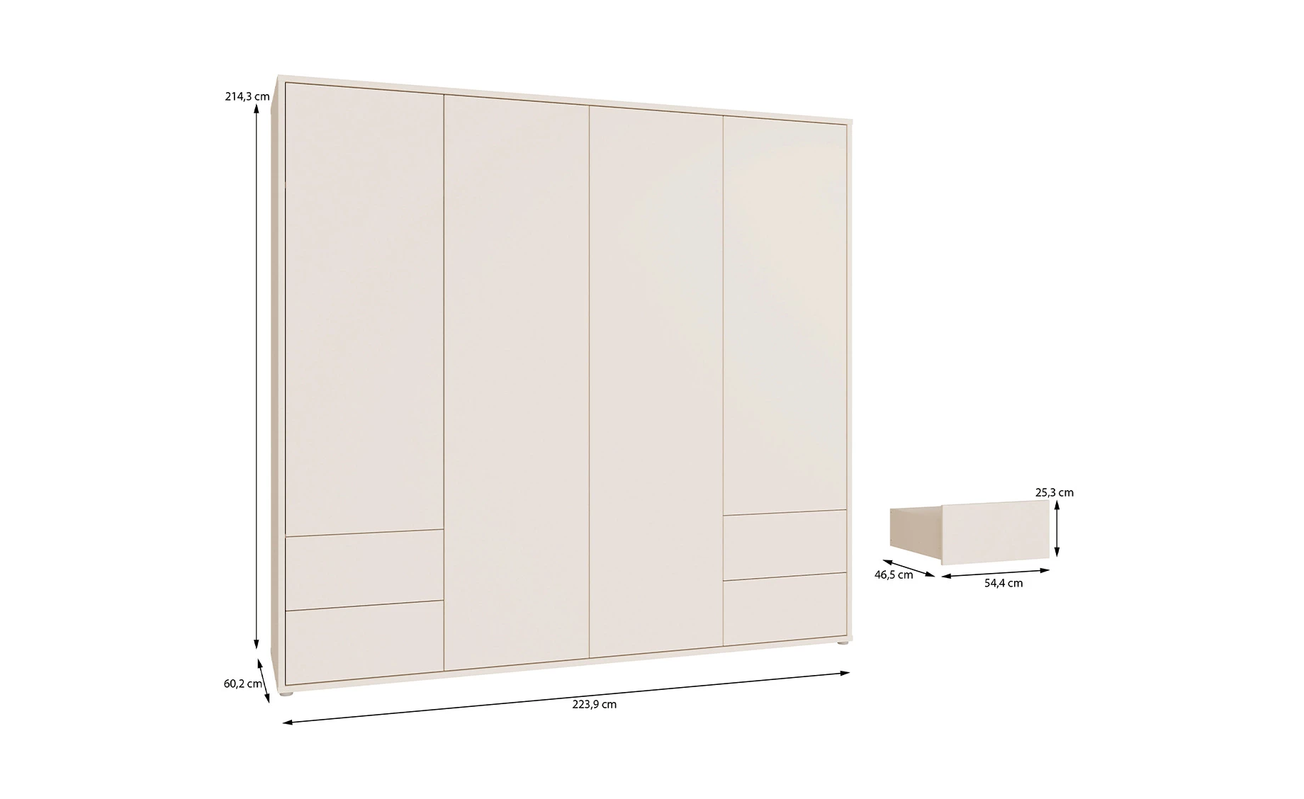 Alice otklopni ormar 223.9x60x214.3 cm kašmir