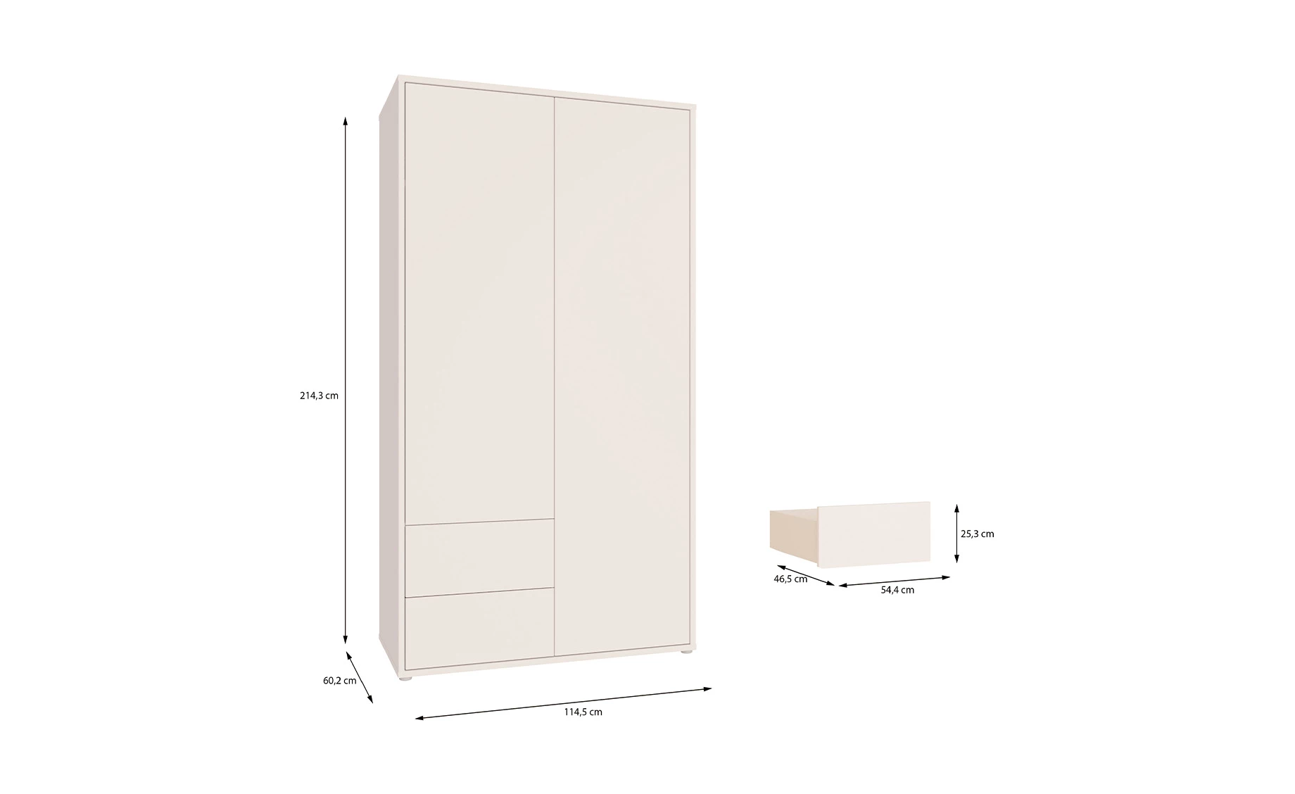 Alice otklopni ormar 114.5x60x214.3 cm kašmir