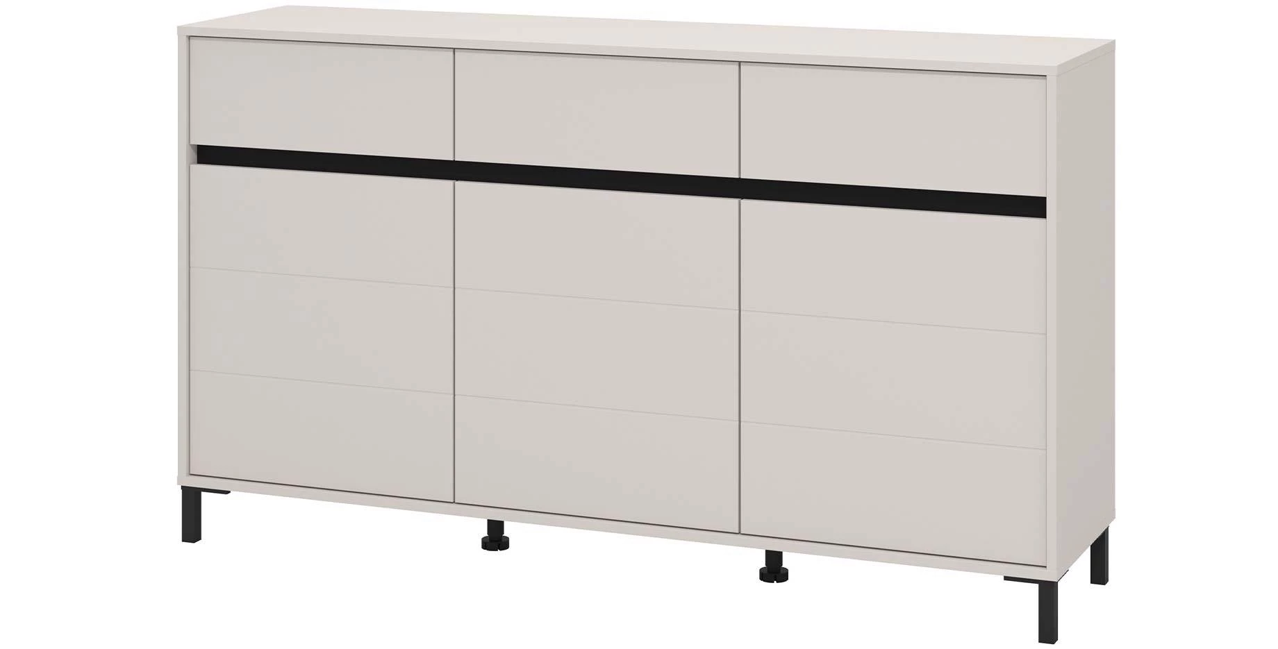 Marron komoda 157x40x90 cm kašmir/crna