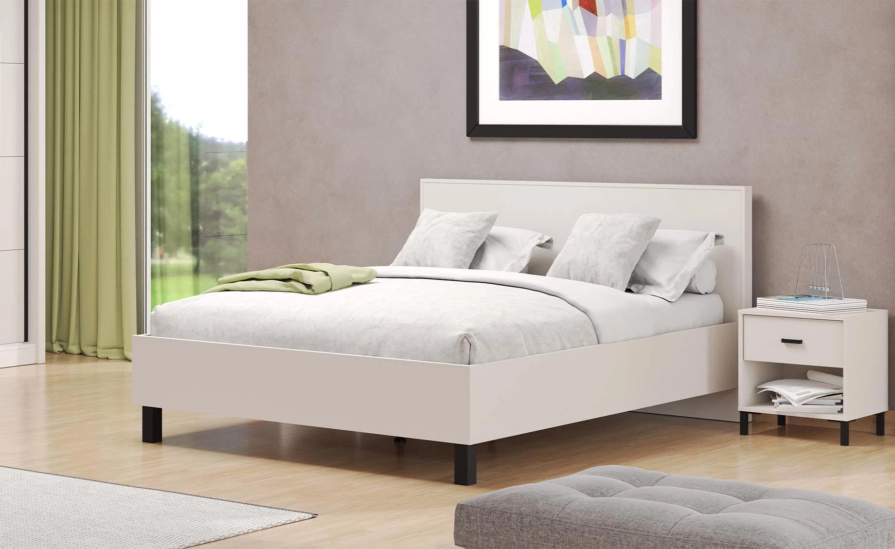 Marron krevet B/P 172,5x210,5x102 cm kašmir