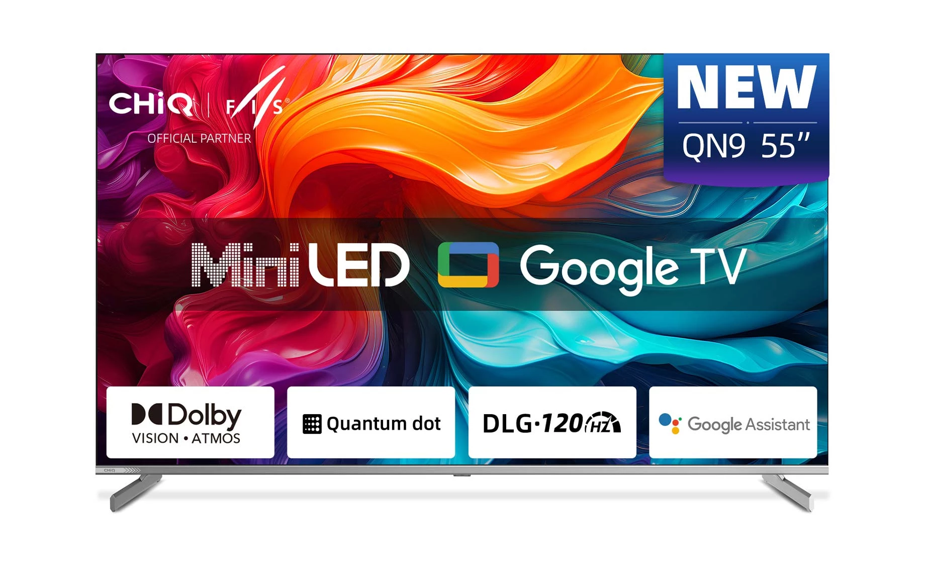 CHiQ M55QN9V (55"/139 cm) 4K Ultra HD Mini LED 120Hz gaming Google Smart TV