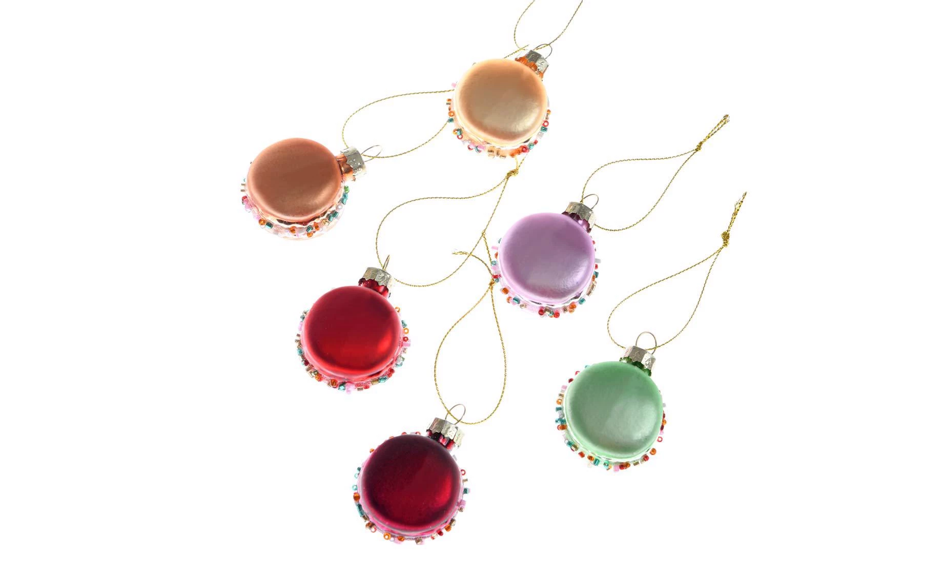 Set staklenih ukrasa 6/1 Macaron 4,2x3,5cm