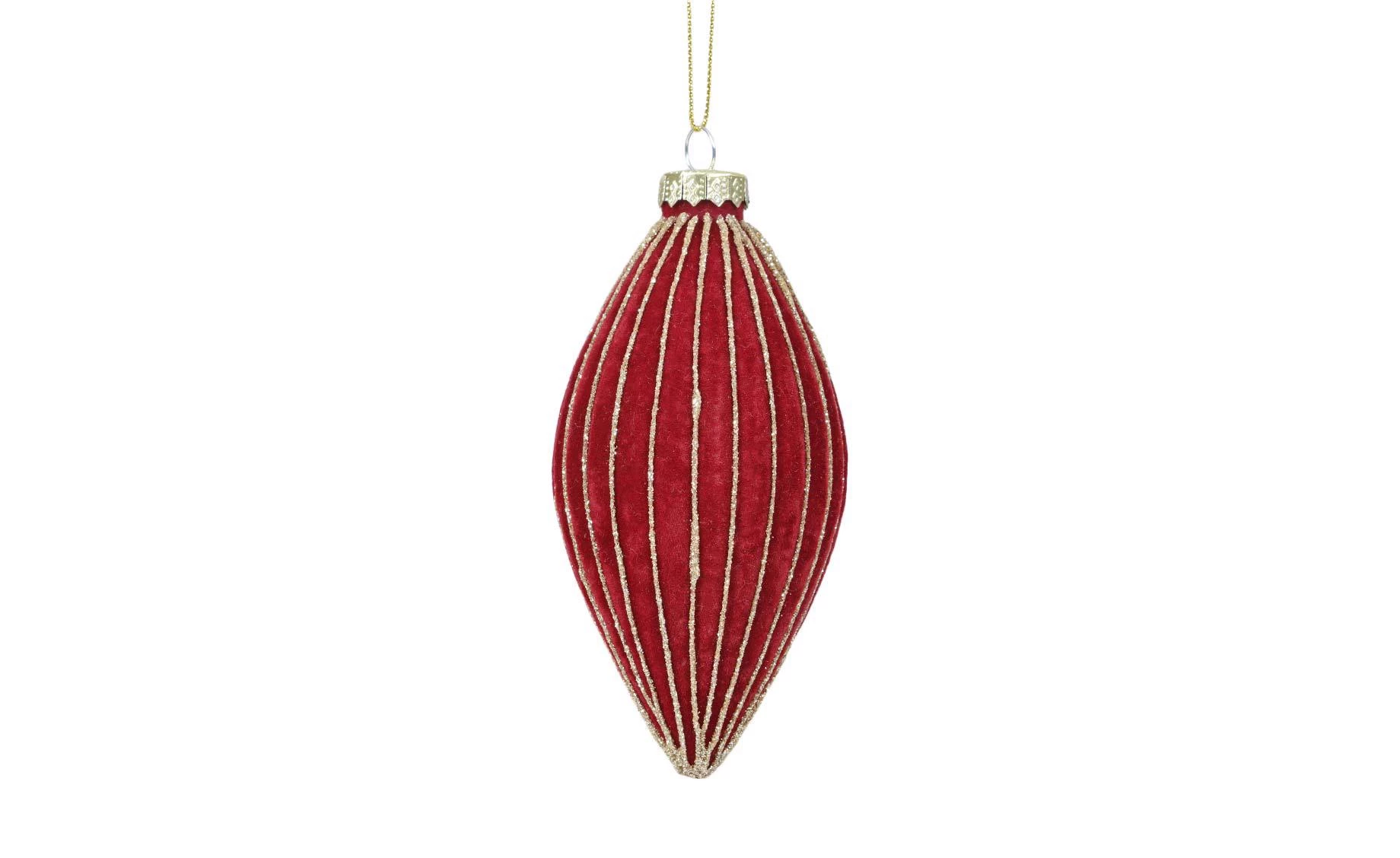Staklena kugla 13x6cm velvet burgundy/gold