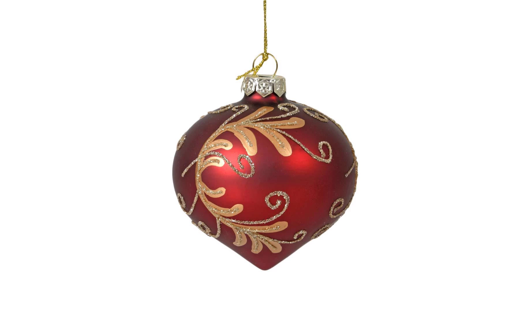 Staklena kugla 8cm onion burgundy/gold ornament