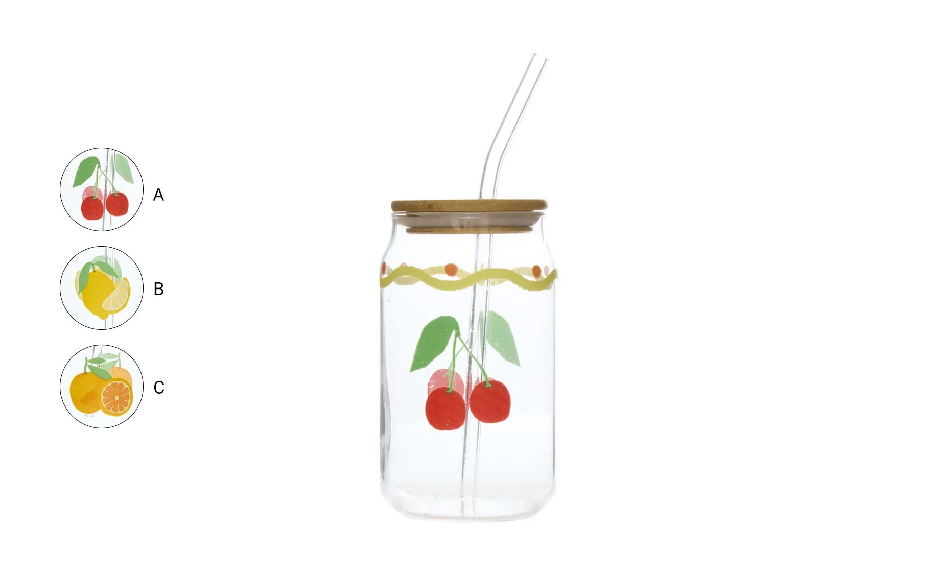 Čaša sa slamkom Fruity 520ml više motiva