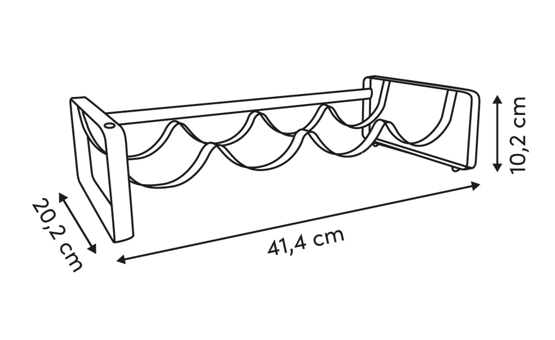 Stalak za 4 vinske flaše Relief 41,4cm
