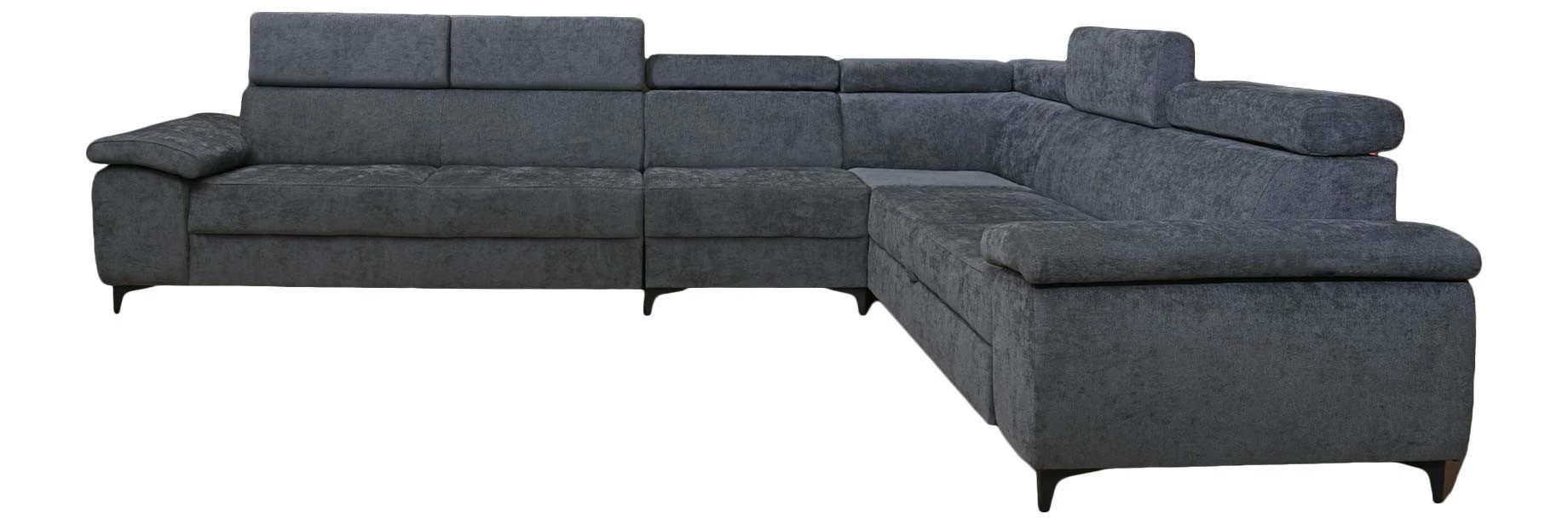 Luton ugaona garnitura sa ležajem 276X338X82/92 cm tamno siva leva