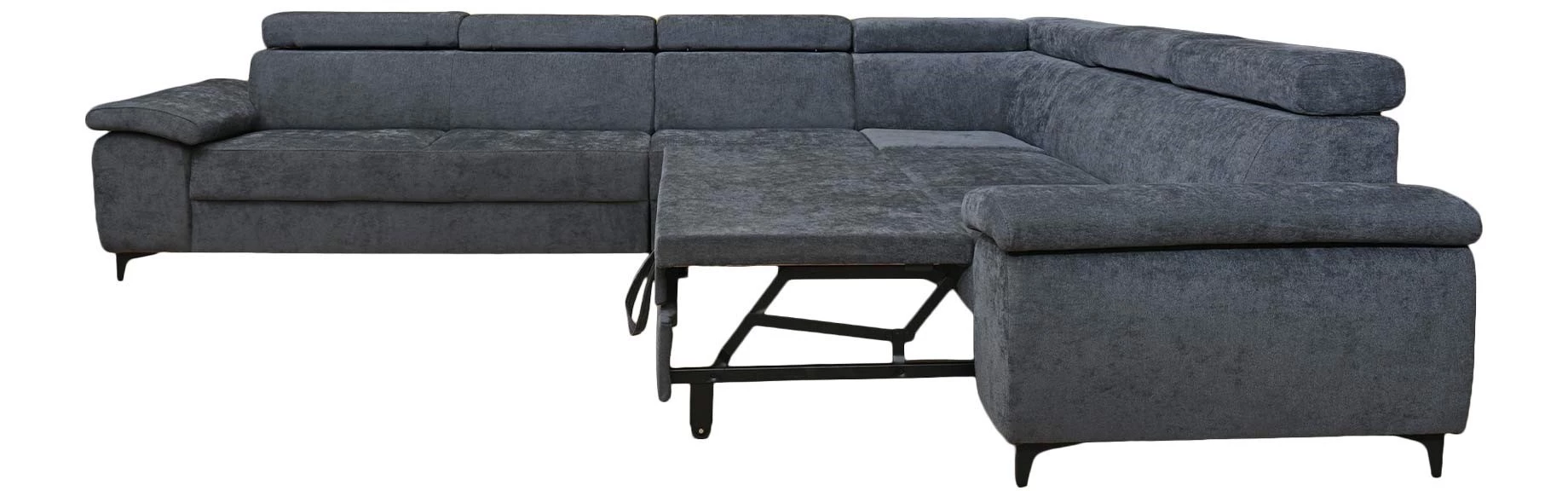 Luton ugaona garnitura sa ležajem 276X338X82/92 cm tamno siva leva