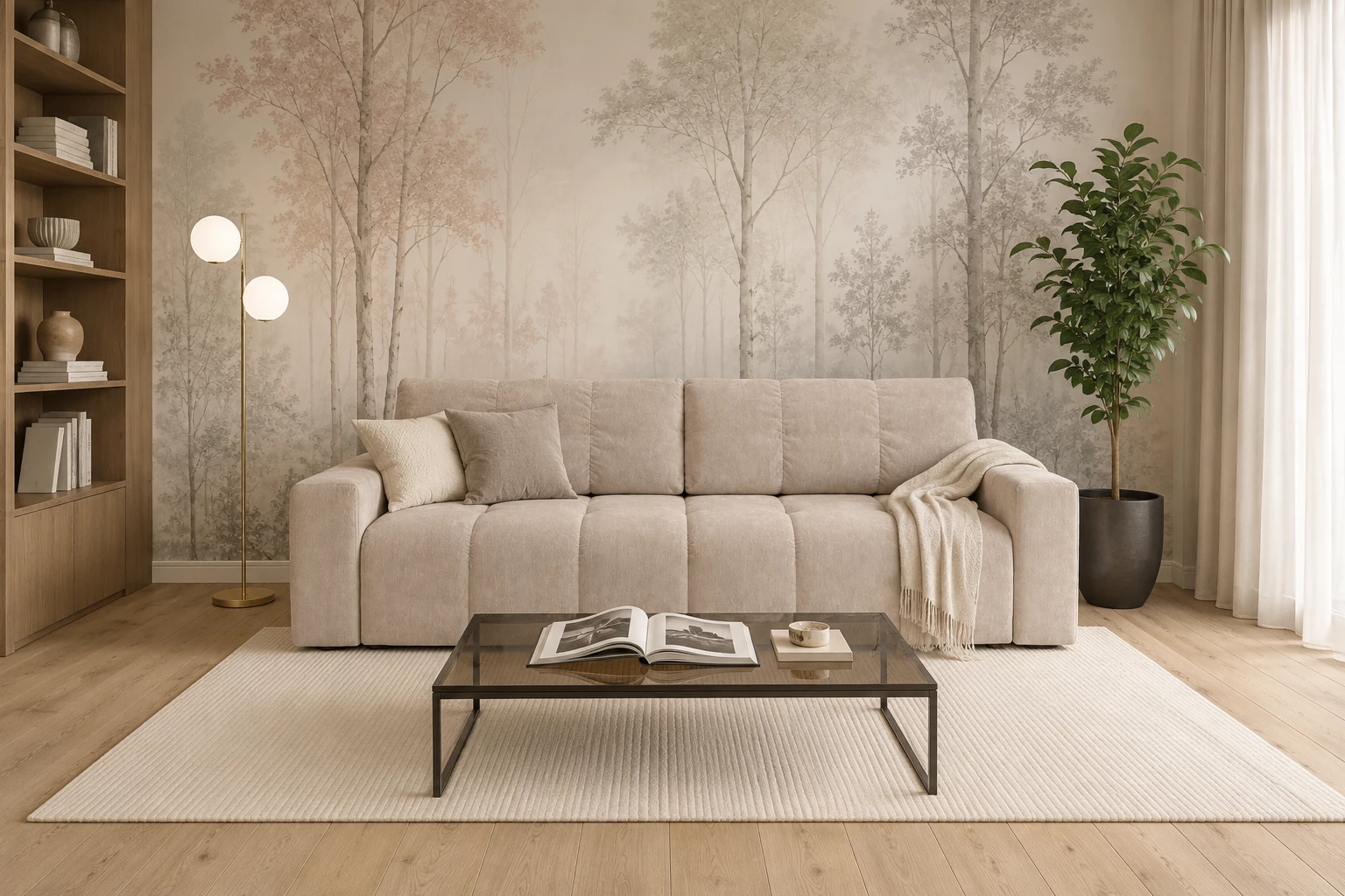 Amelia trosed sa ležajem 235x103x87 cm bež