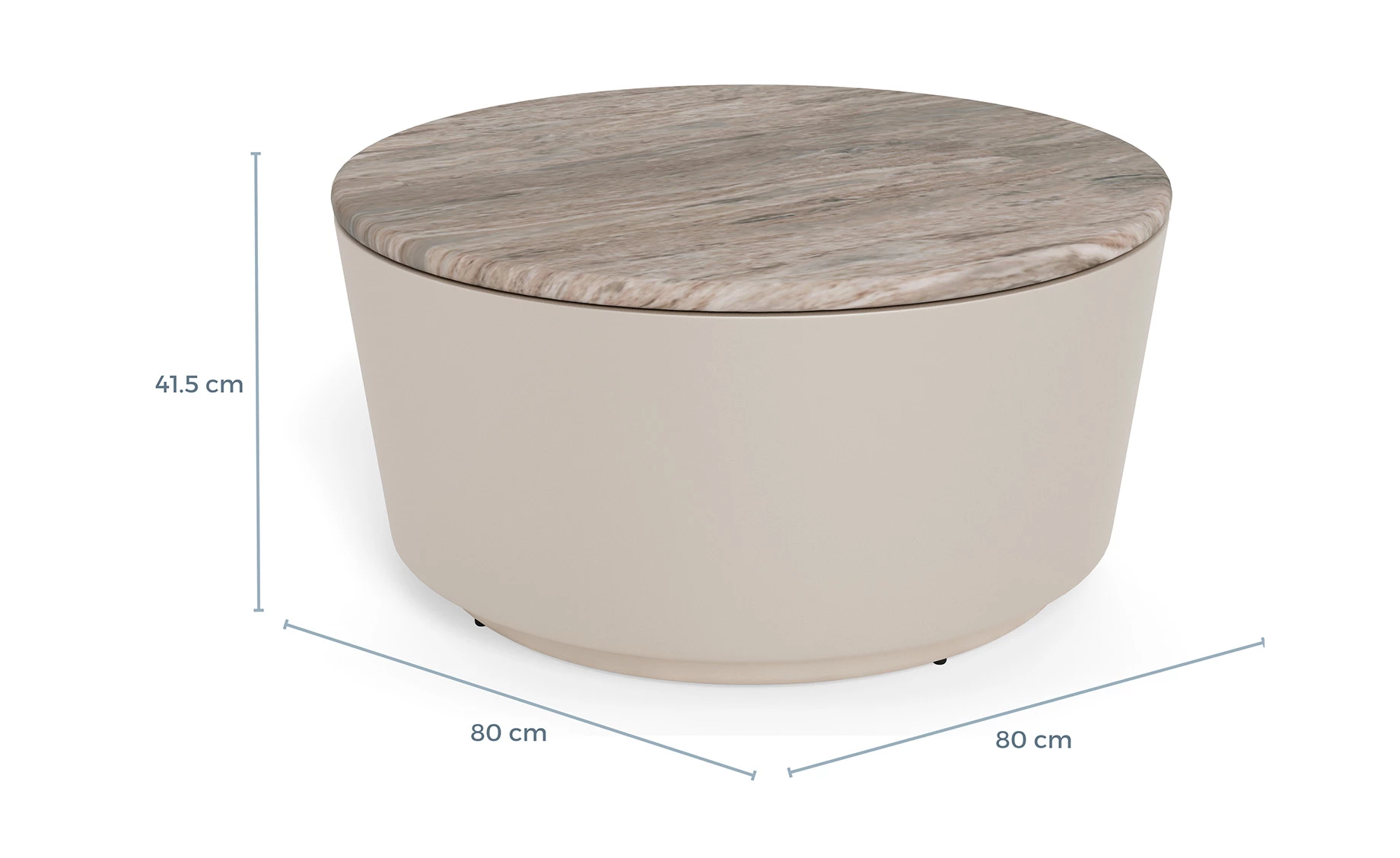 Klub sto Cangas Ø80x41,5 cm sivi