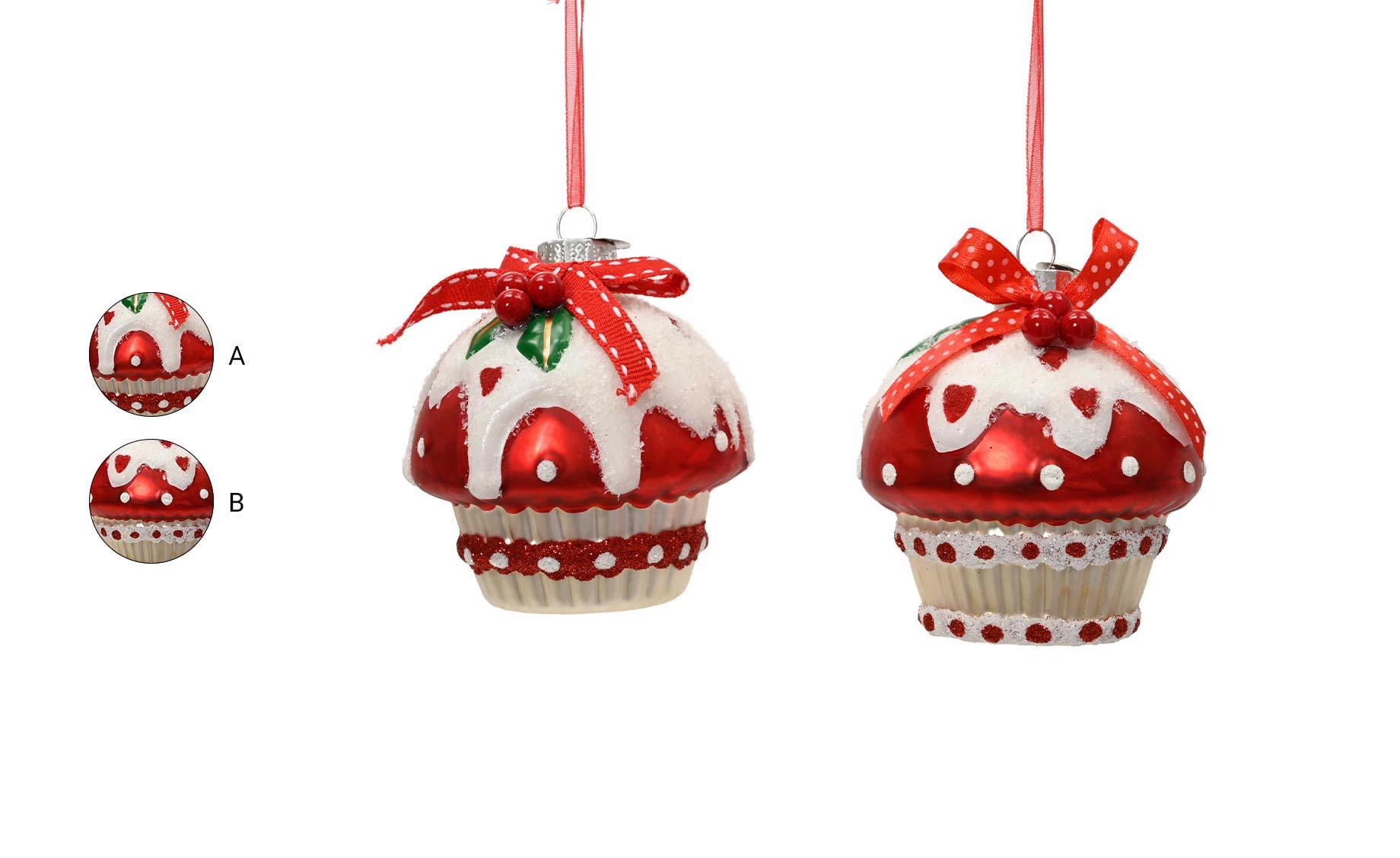 Stakleni ukras Cupcake sort 2