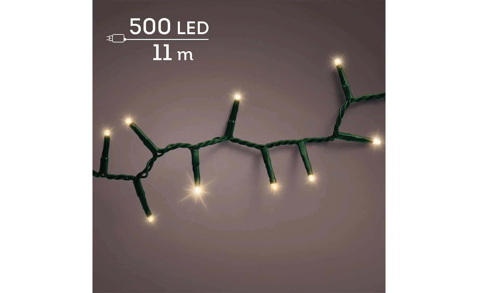 Lampice Compact 11m 500LED green/soft gold