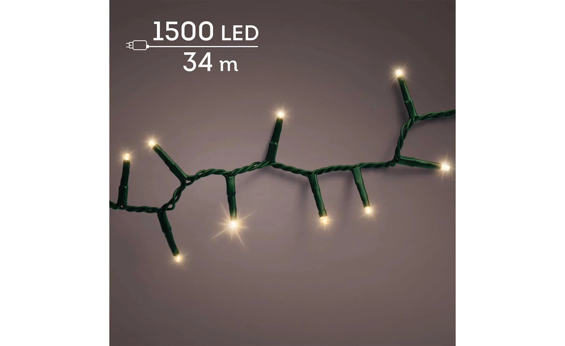 Lampice Compact 34m 1500LED green/soft gold
