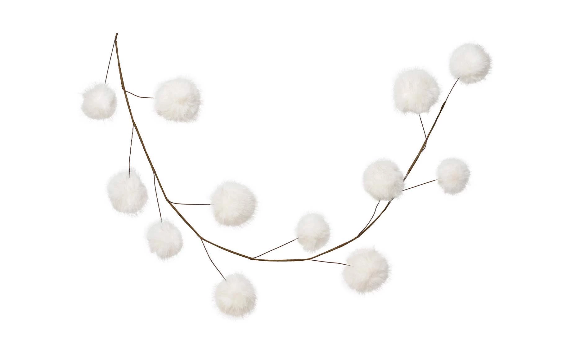 Girlanda white fluffy fur 150 cm