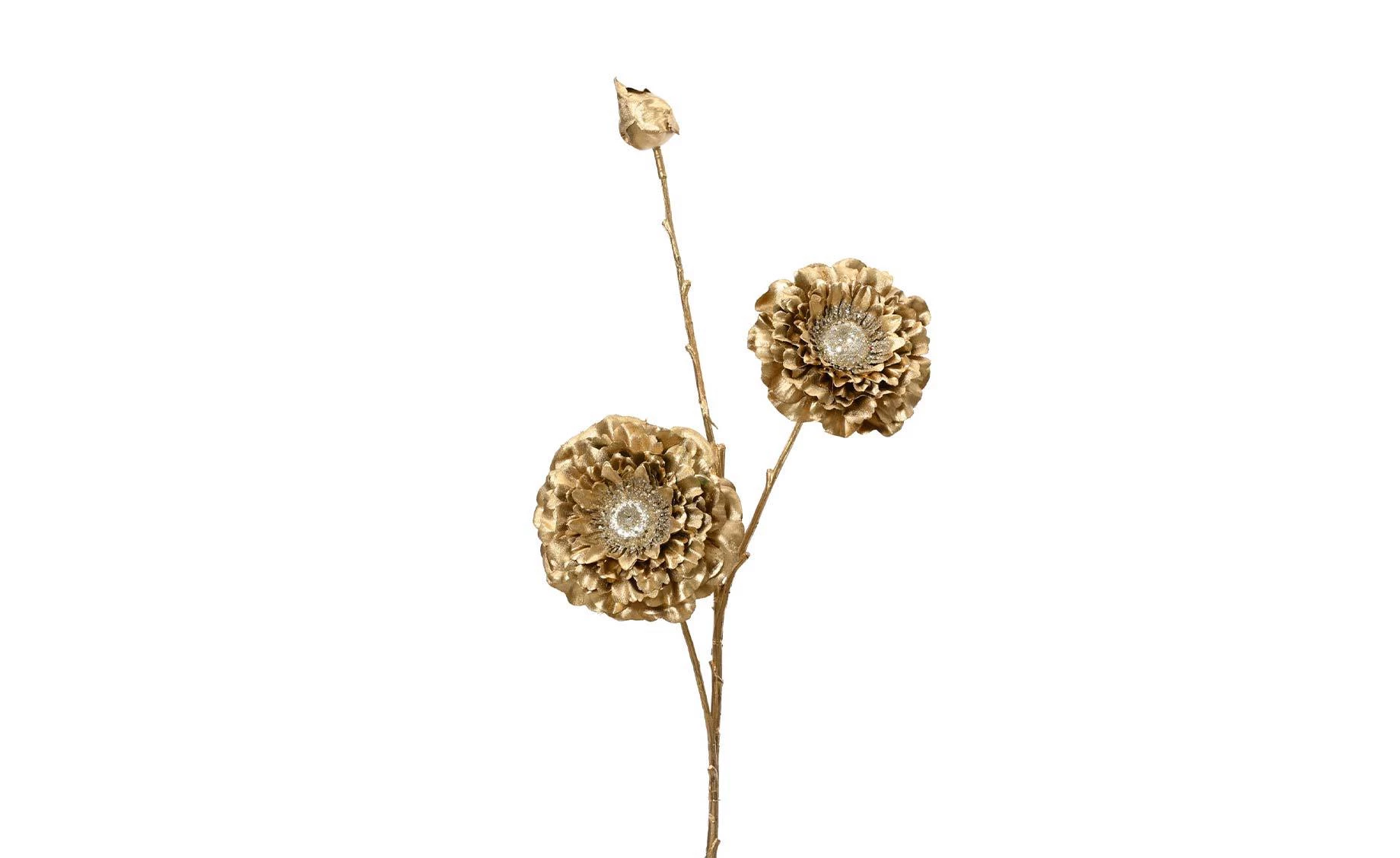 Dekorativni cvet Zinnia 74cm gold